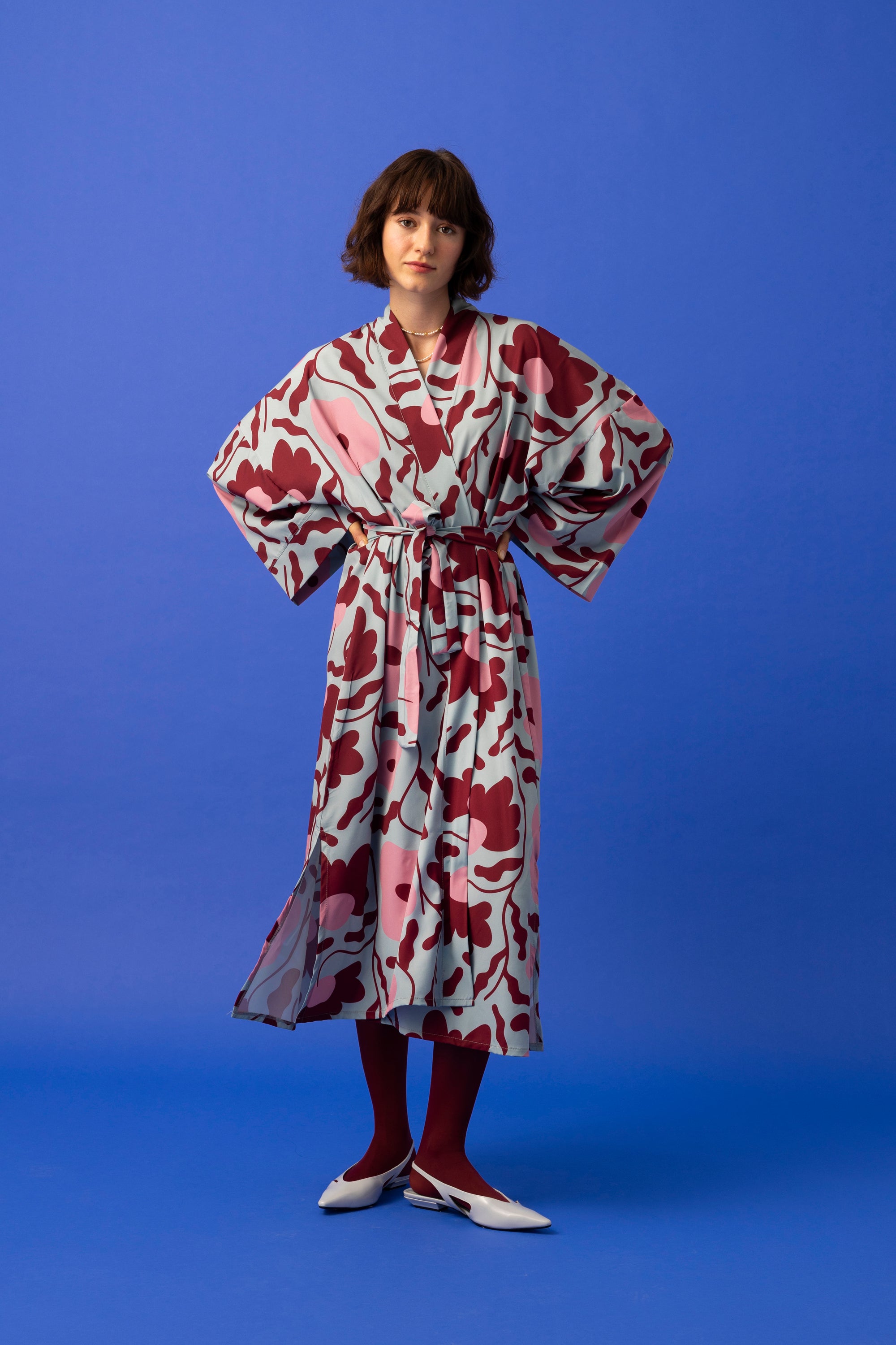 CAROLINE MAXI KIMONO DRESS- PET PLANTS
