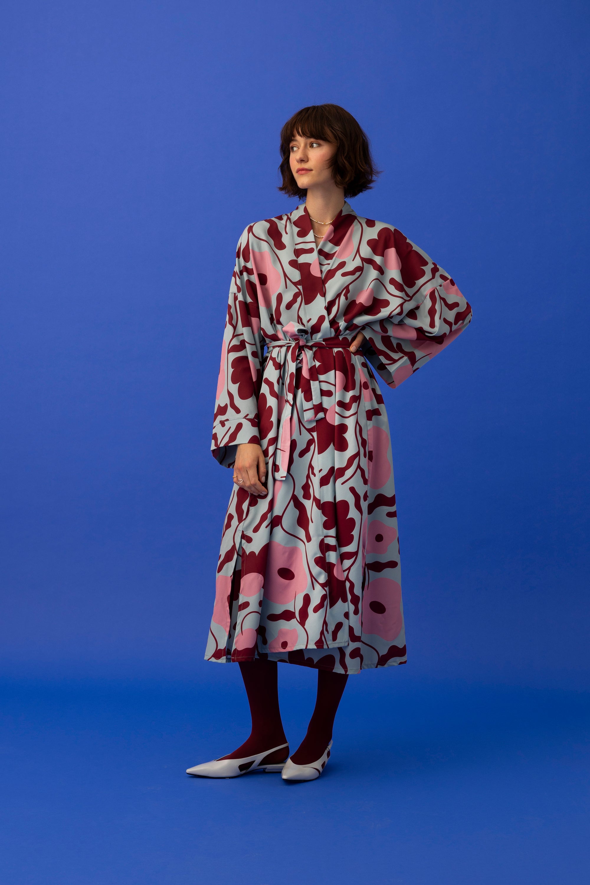 CAROLINE MAXI KIMONO DRESS- PET PLANTS