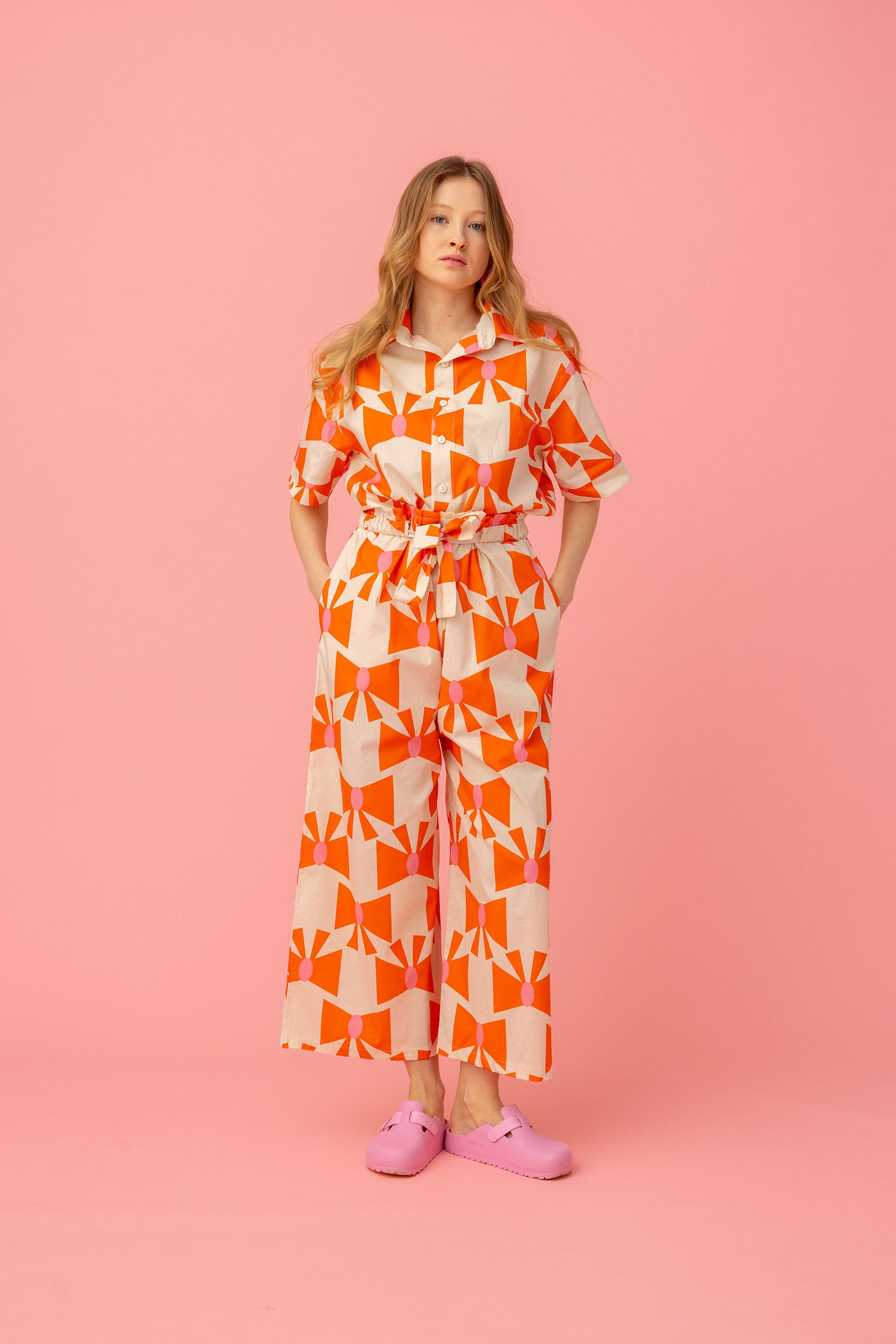 ERIC WIDE LEG PANTS- BOWS