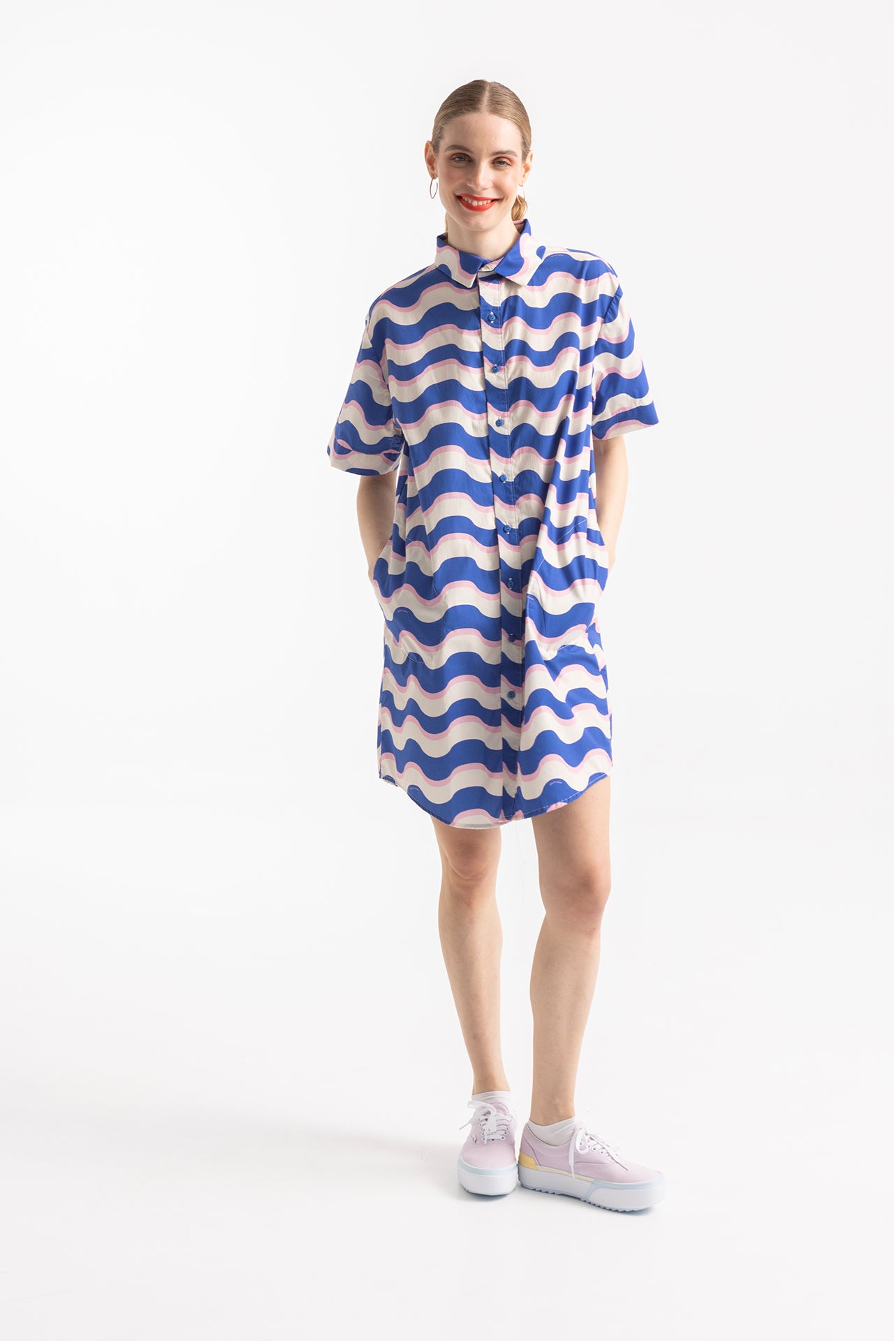 KOWALSKI SHIRT DRESS- HAPPY WAVES