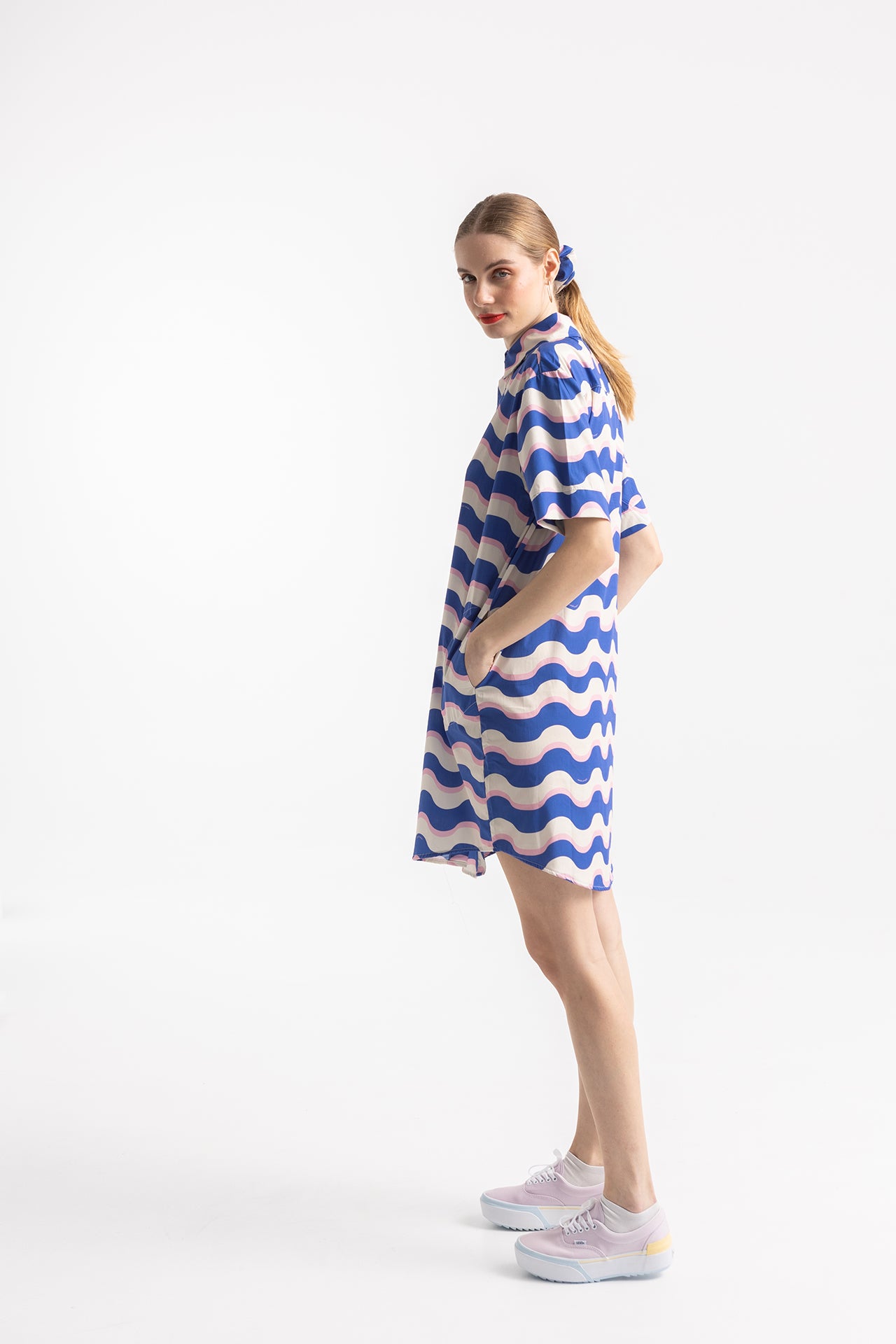 KOWALSKI SHIRT DRESS- HAPPY WAVES