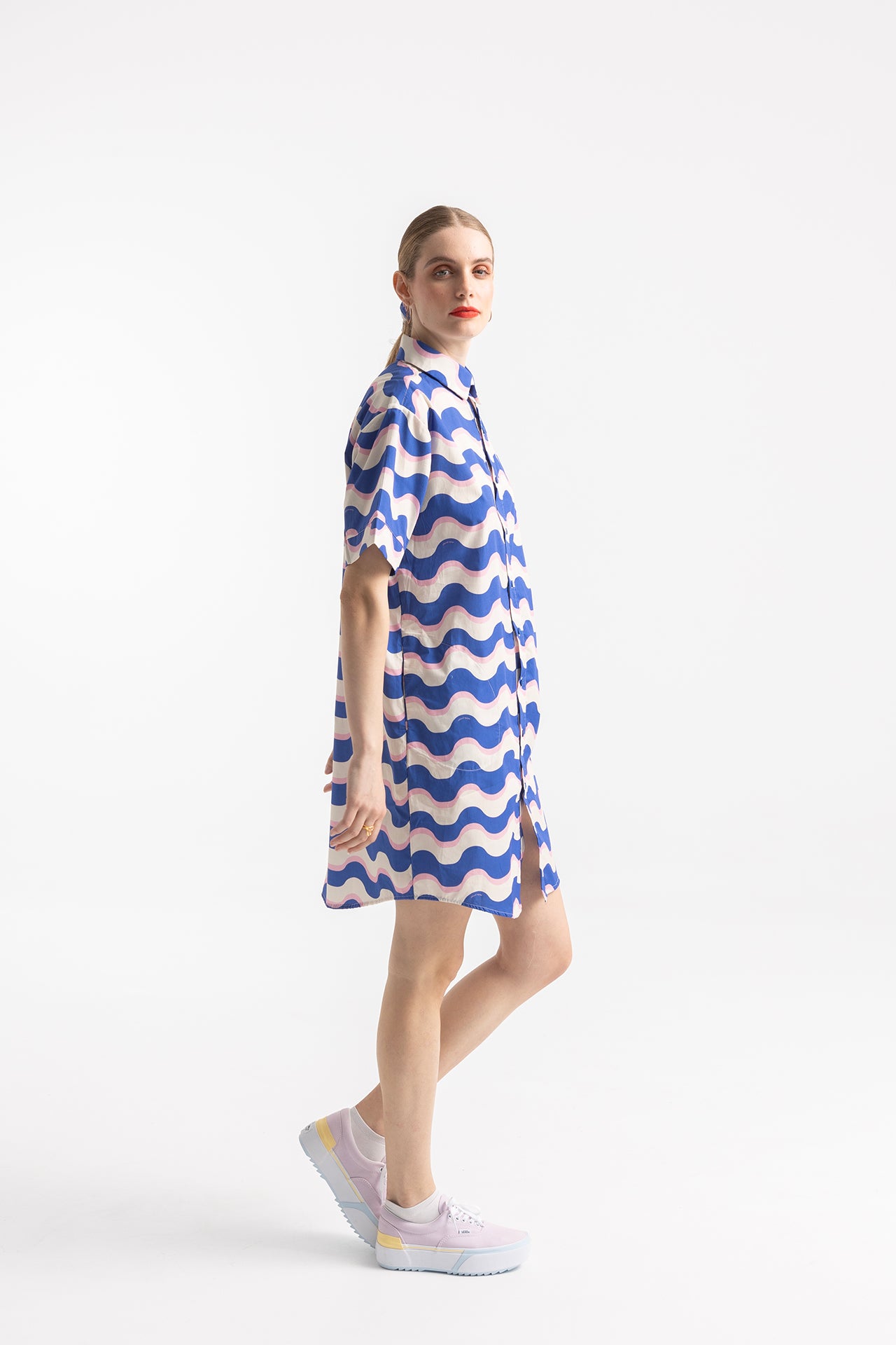 KOWALSKI SHIRT DRESS- HAPPY WAVES