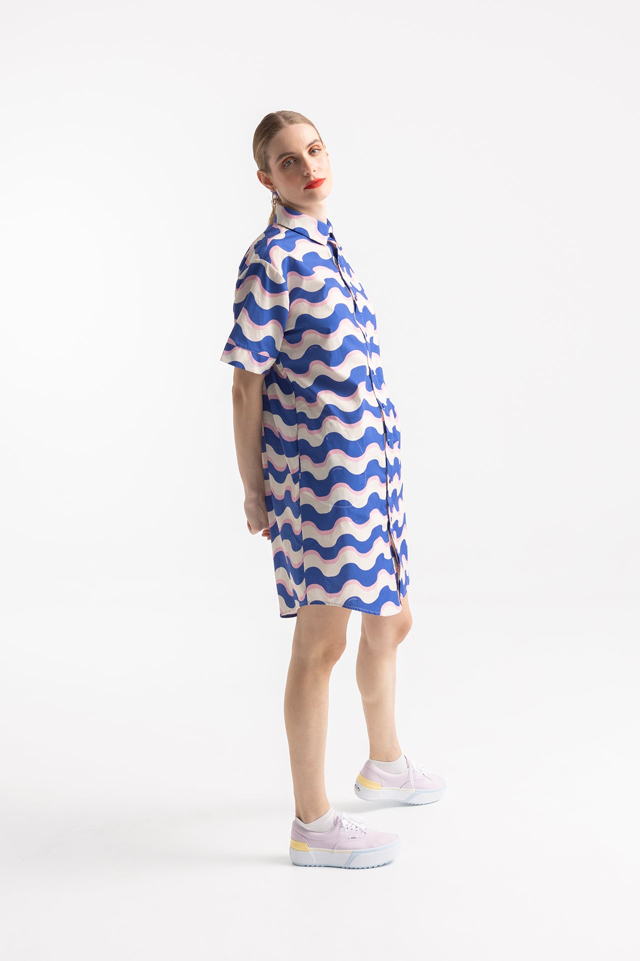 KOWALSKI SHIRT DRESS- HAPPY WAVES
