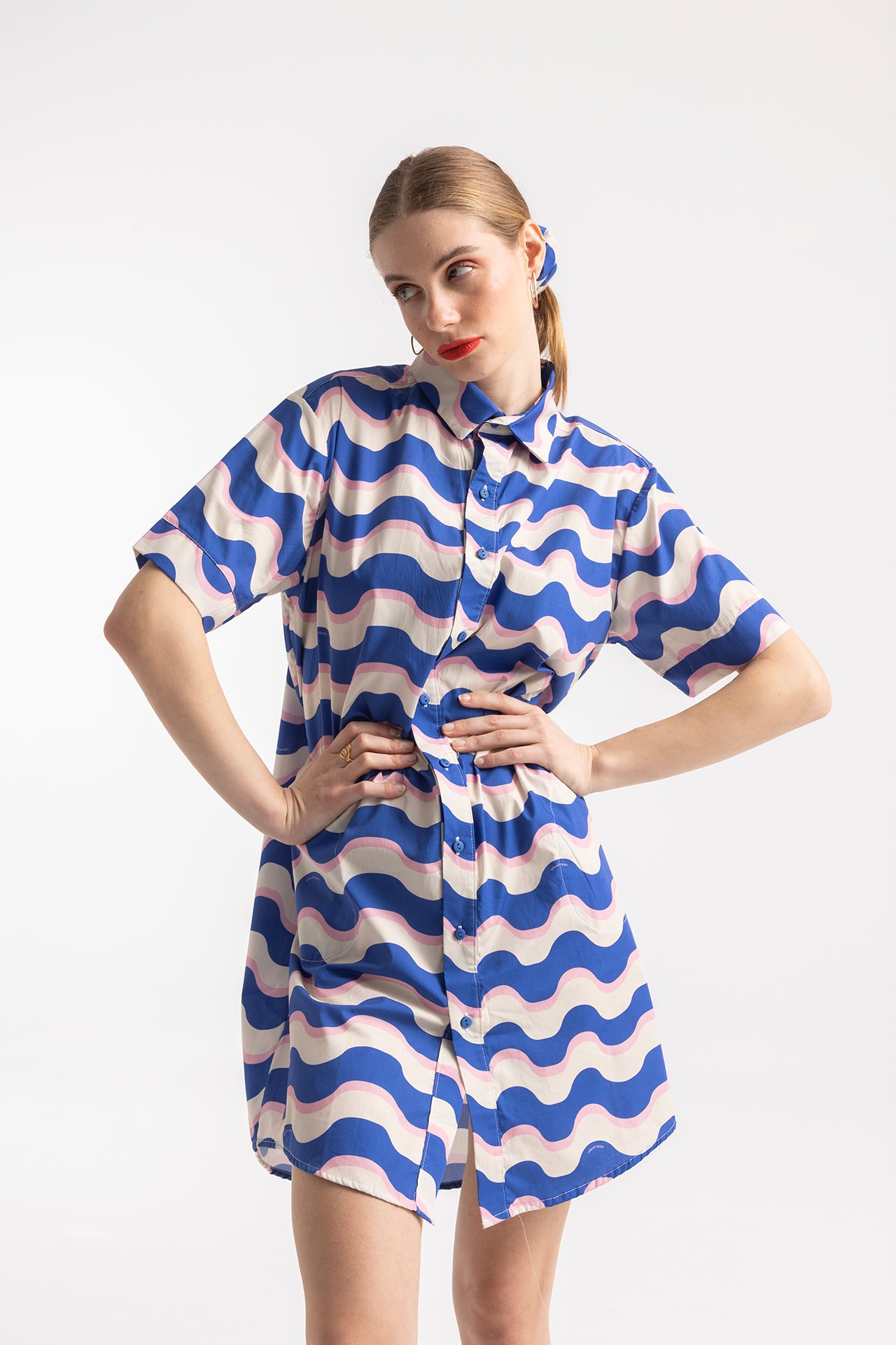 KOWALSKI SHIRT DRESS- HAPPY WAVES
