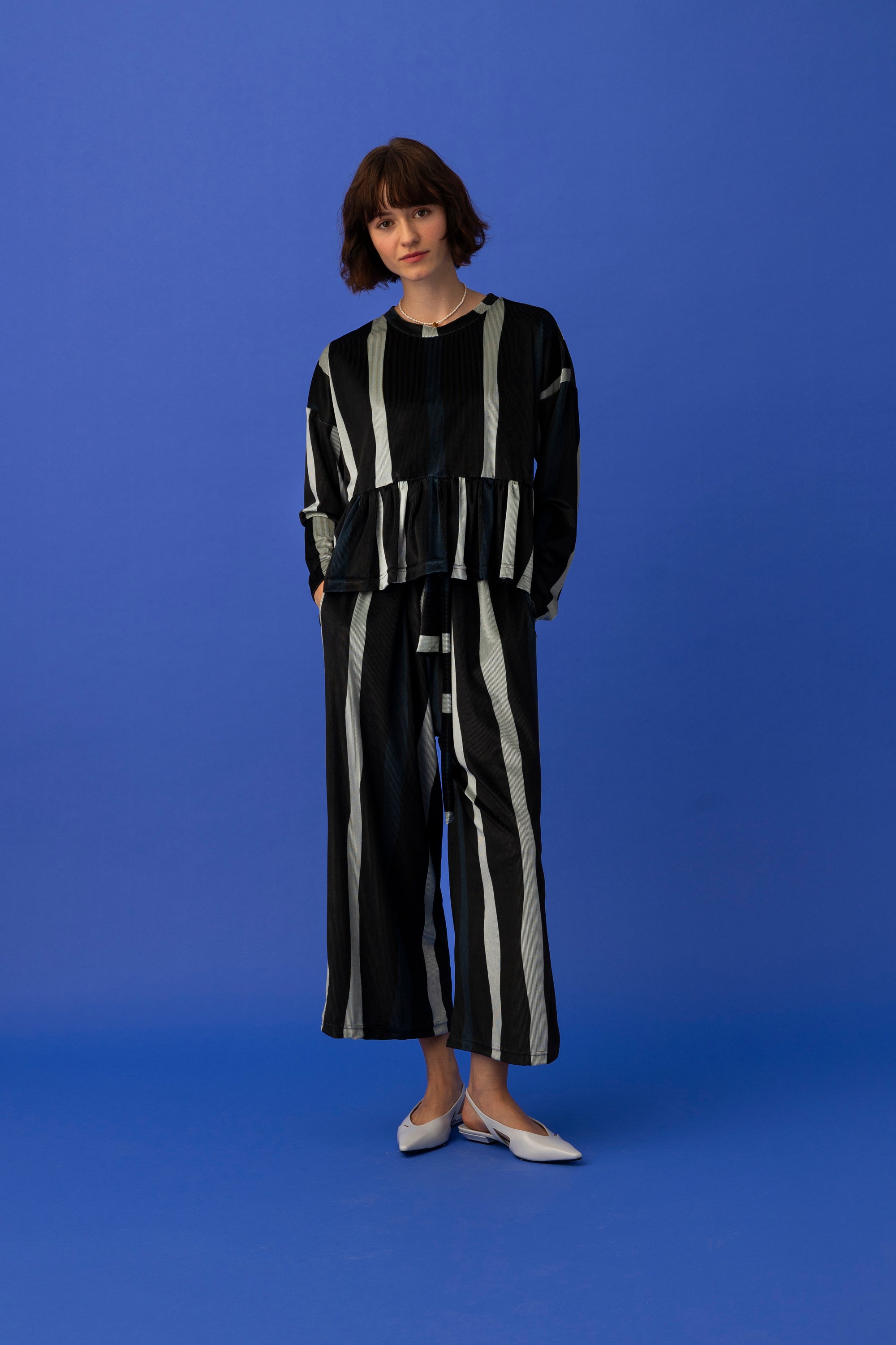 ERIC WIDE LEG PANTS- ADELIE STRIPE