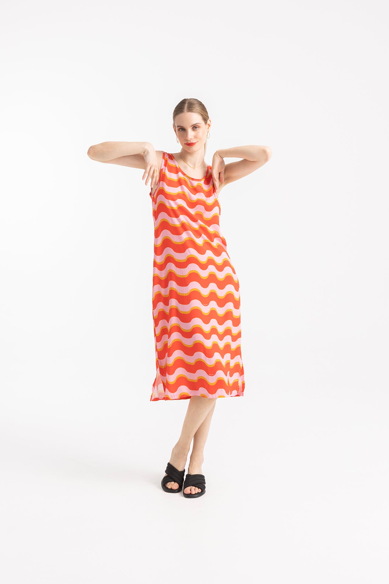 NESTOR OPEN BACK DRESS- HAPPY WAVES