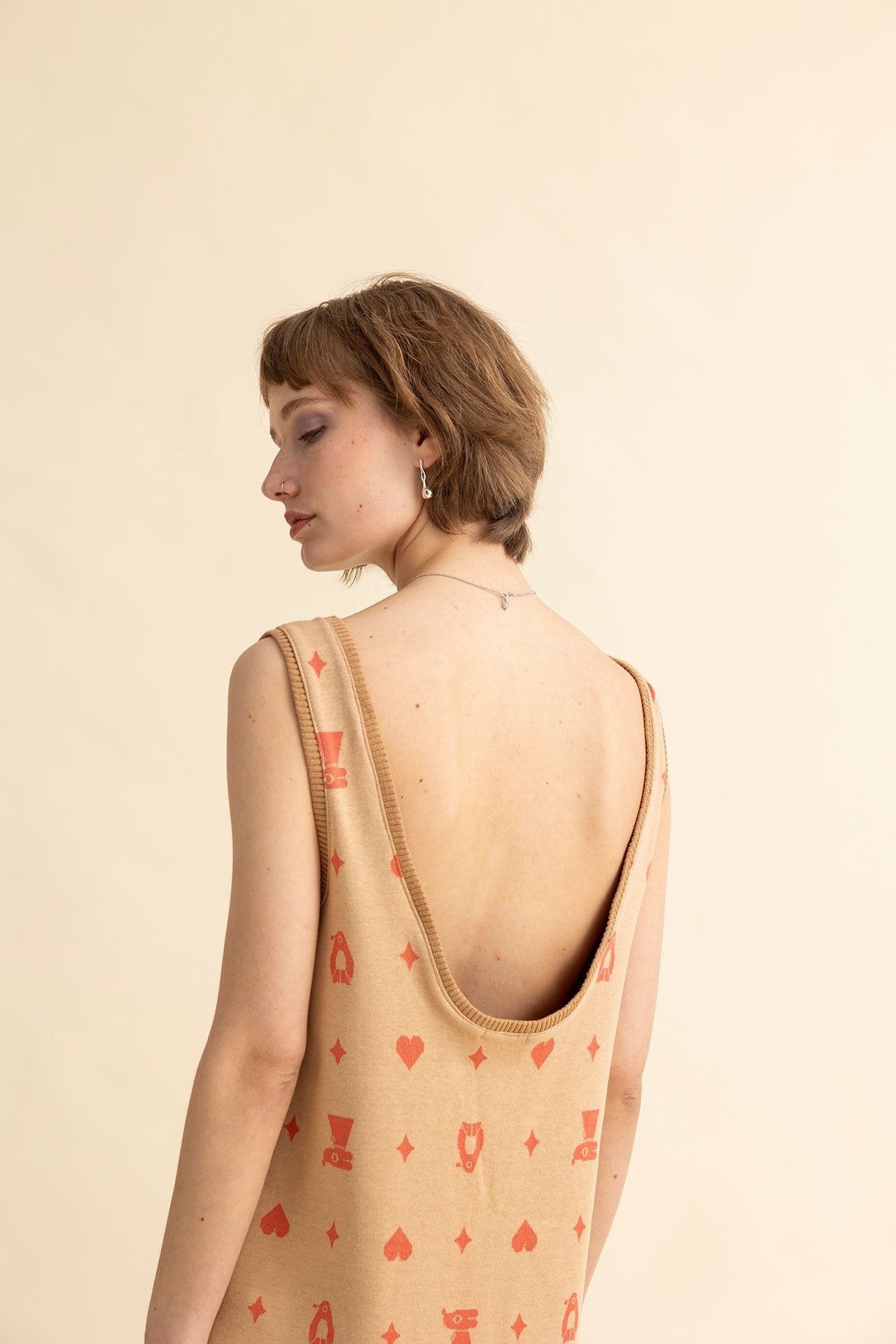 OPEN BACK DRESS NESTOR- ADELIE FAVS JACQUARD