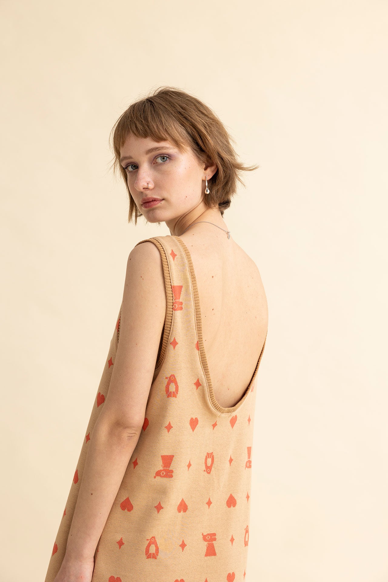 OPEN BACK DRESS NESTOR- ADELIE FAVS JACQUARD