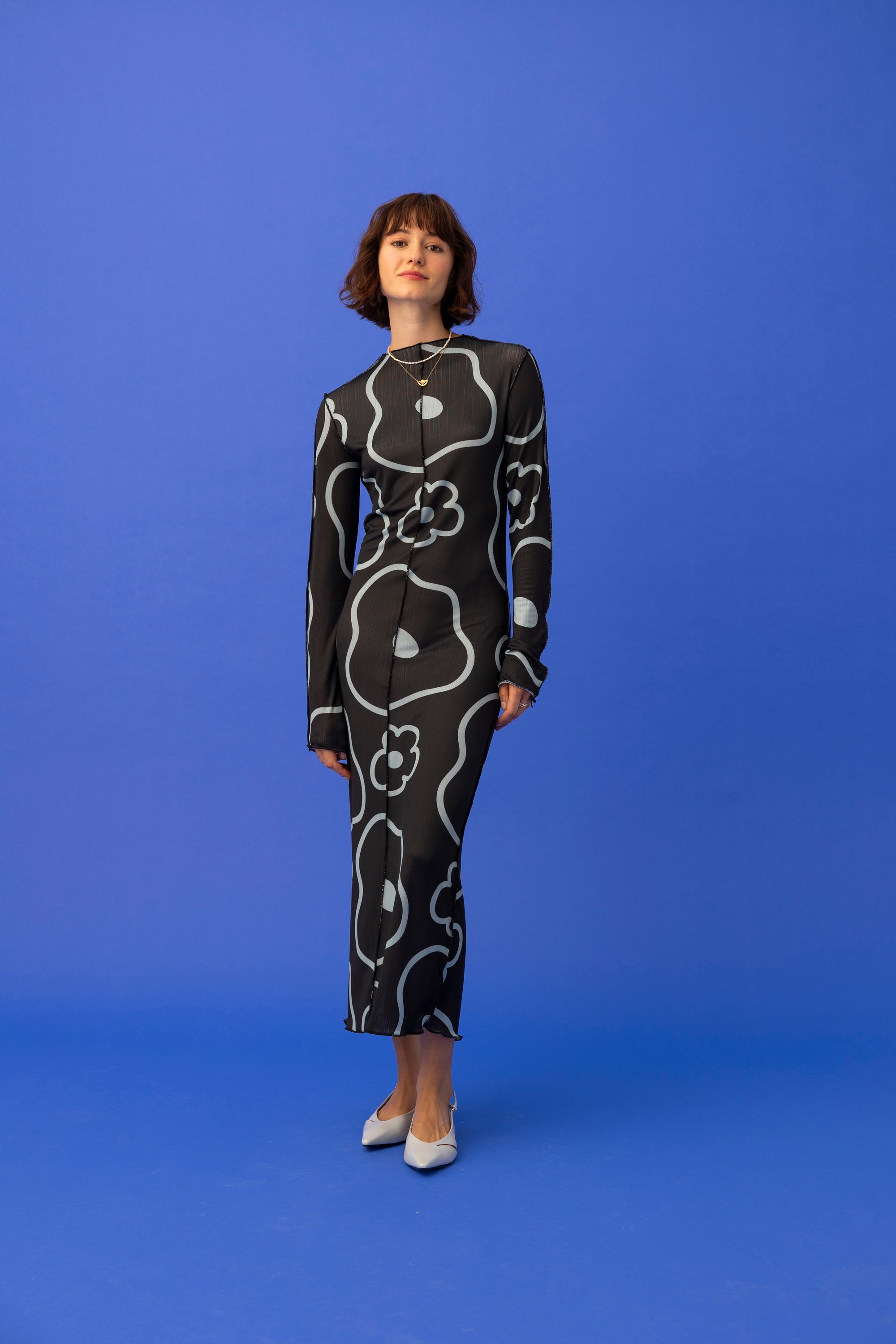 LILLIANA DRESS- MINIMAL FLORAL BLACK