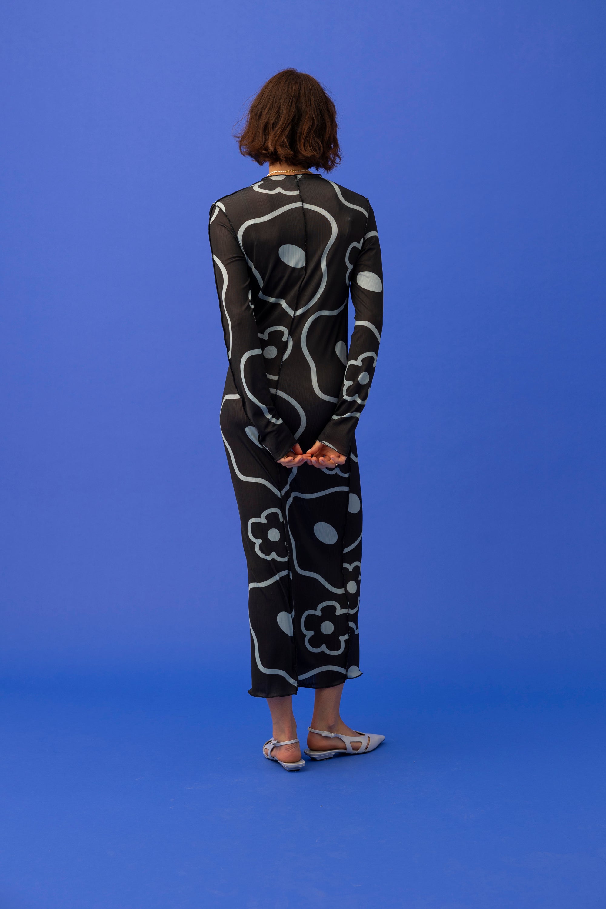 LILLIANA DRESS- MINIMAL FLORAL BLACK