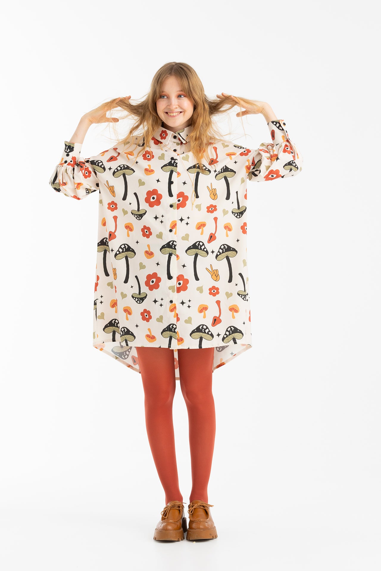 ROSALIE SHIRT DRESS- HAPPY COMPILATION