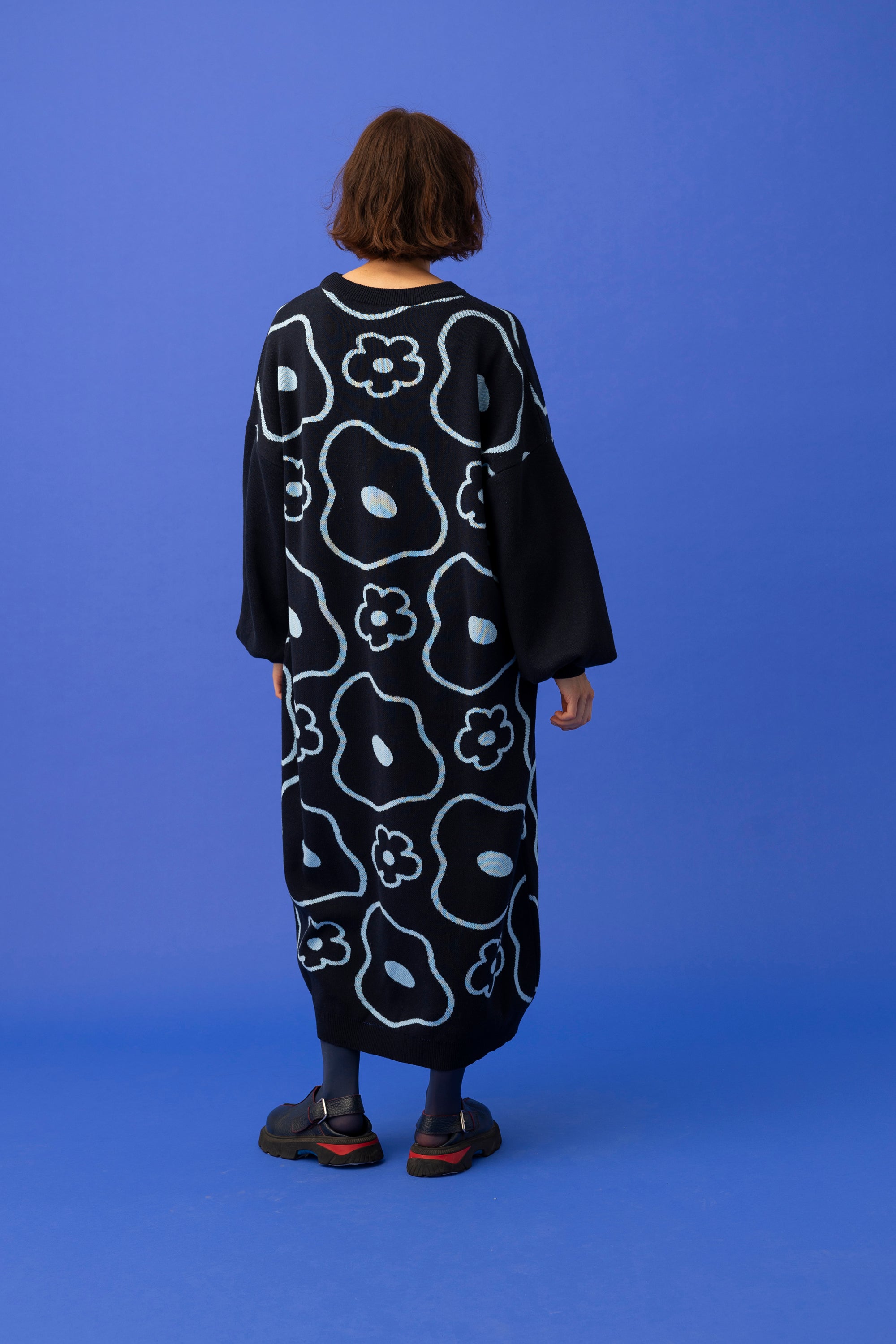 ELLE KNITTED DRESS- MINIMAL FLORAL COLOURS