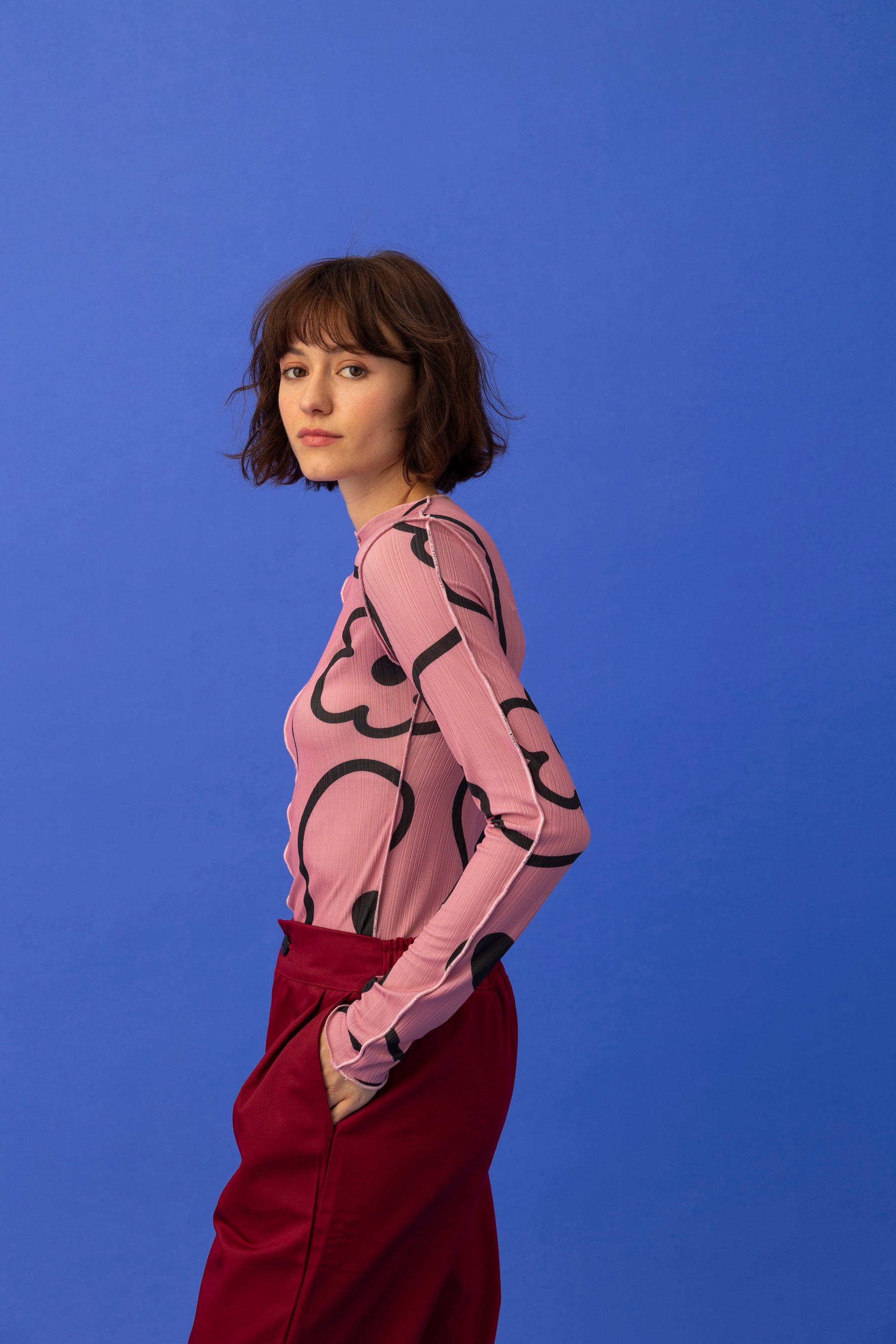 TOP LILLY- MINIMAL FLORAL PINK