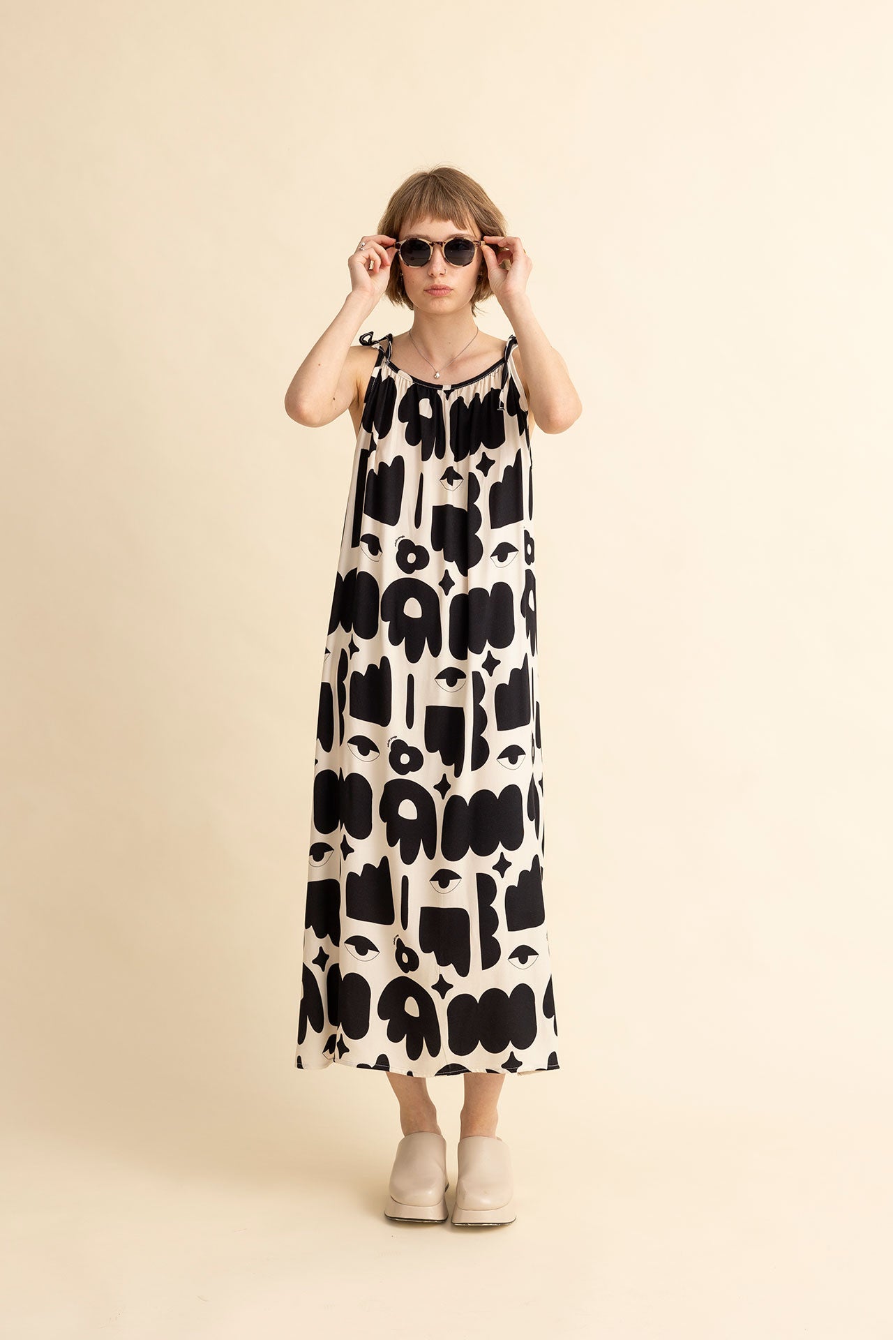 CASSIE OPEN BACK DRESS- ABSTRACT III