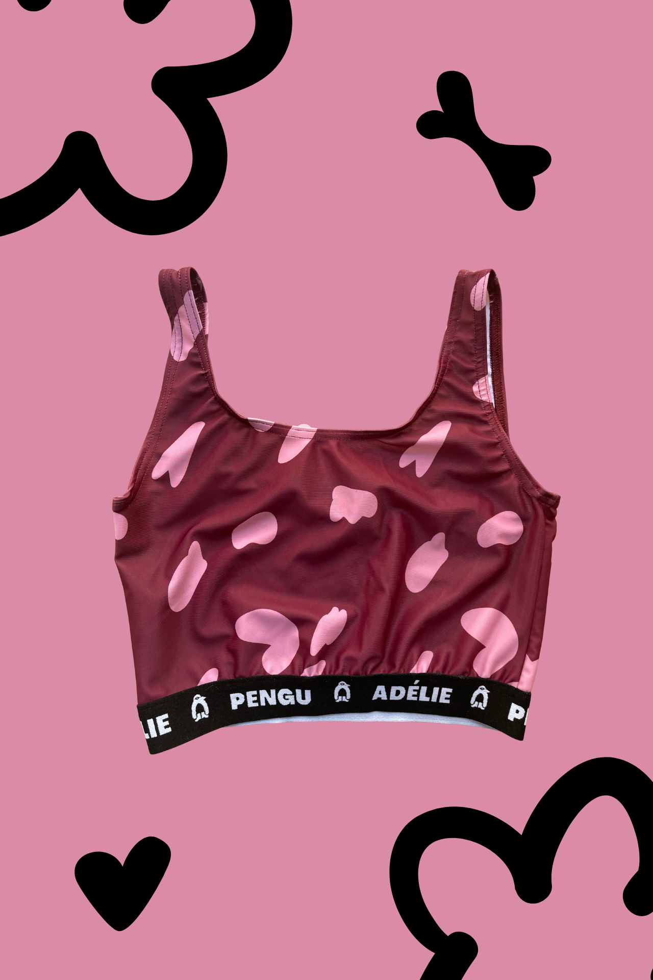 ATHLETIC BRA BIANCA- DALMATIAN BORDEAUX