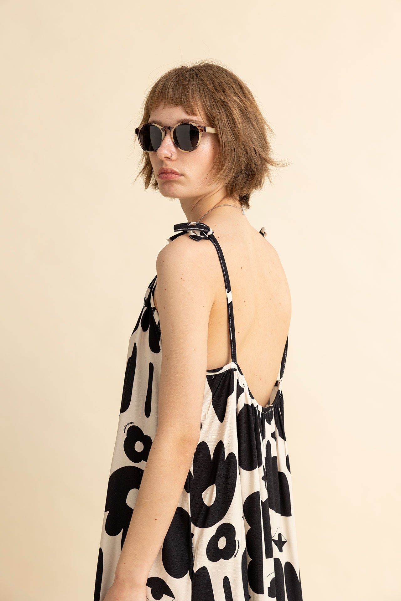 CASSIE OPEN BACK DRESS- ABSTRACT III