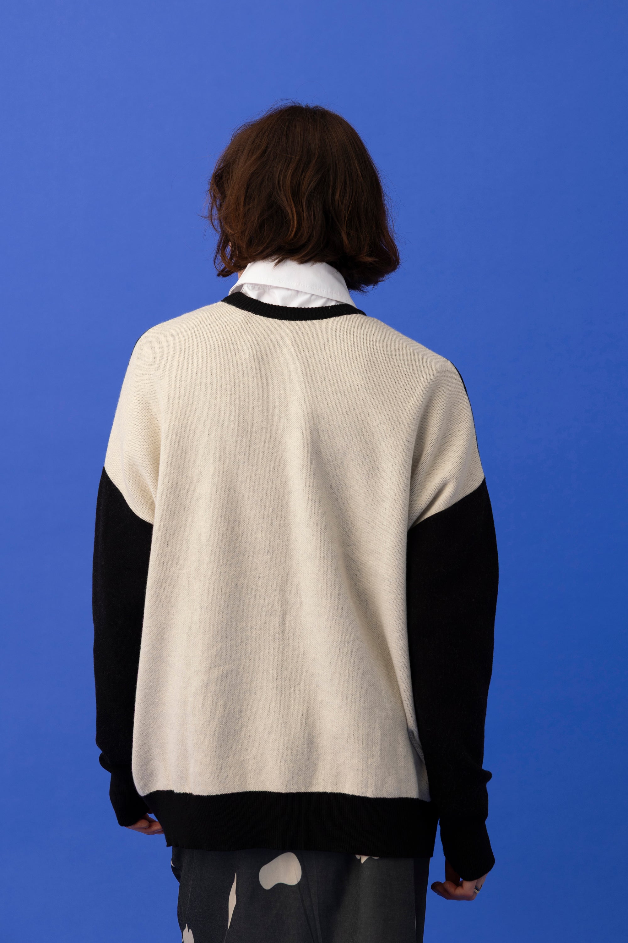 CAT SWEATER- BLACK & ECRU