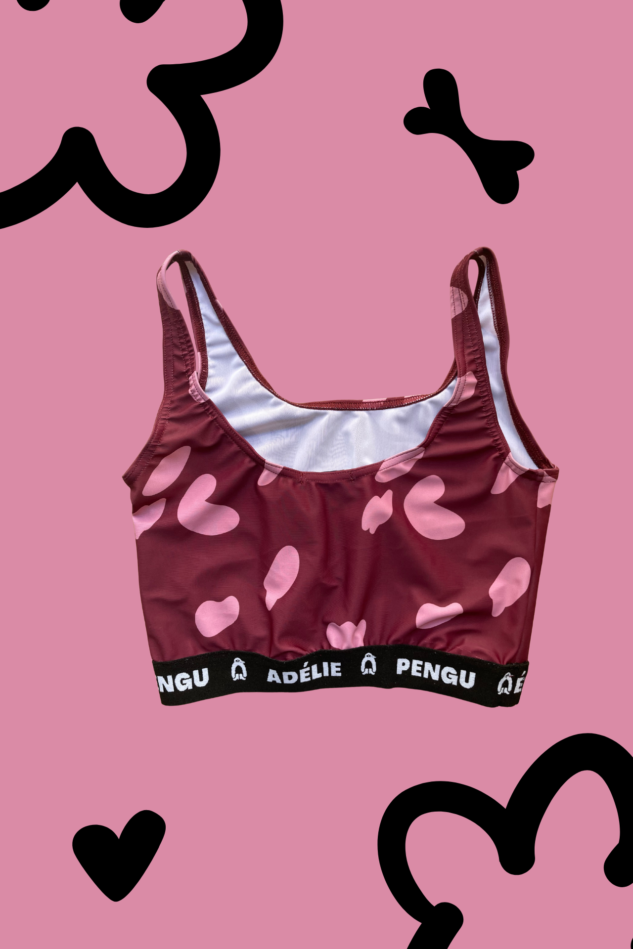 ATHLETIC BRA BIANCA- DALMATIAN BORDEAUX