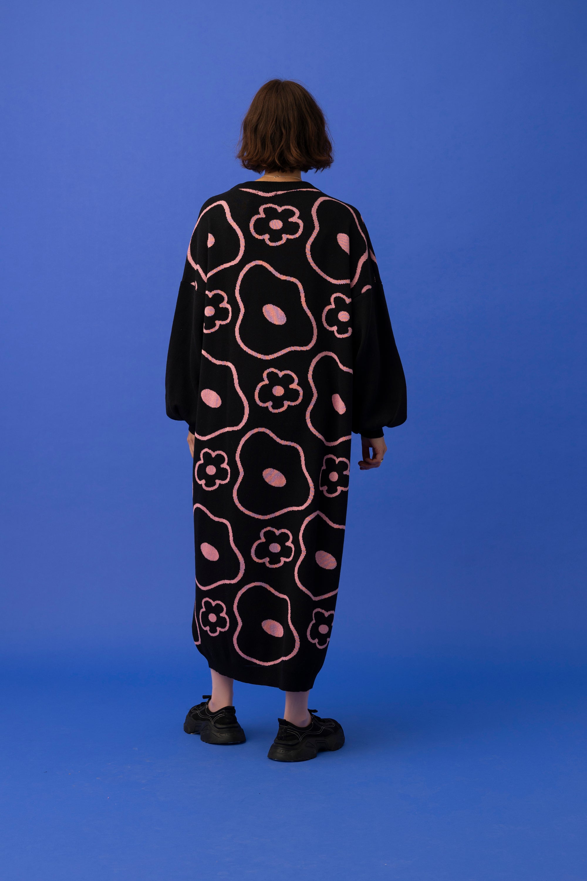 ELLE KNITTED DRESS- MINIMAL FLORAL COLOURS