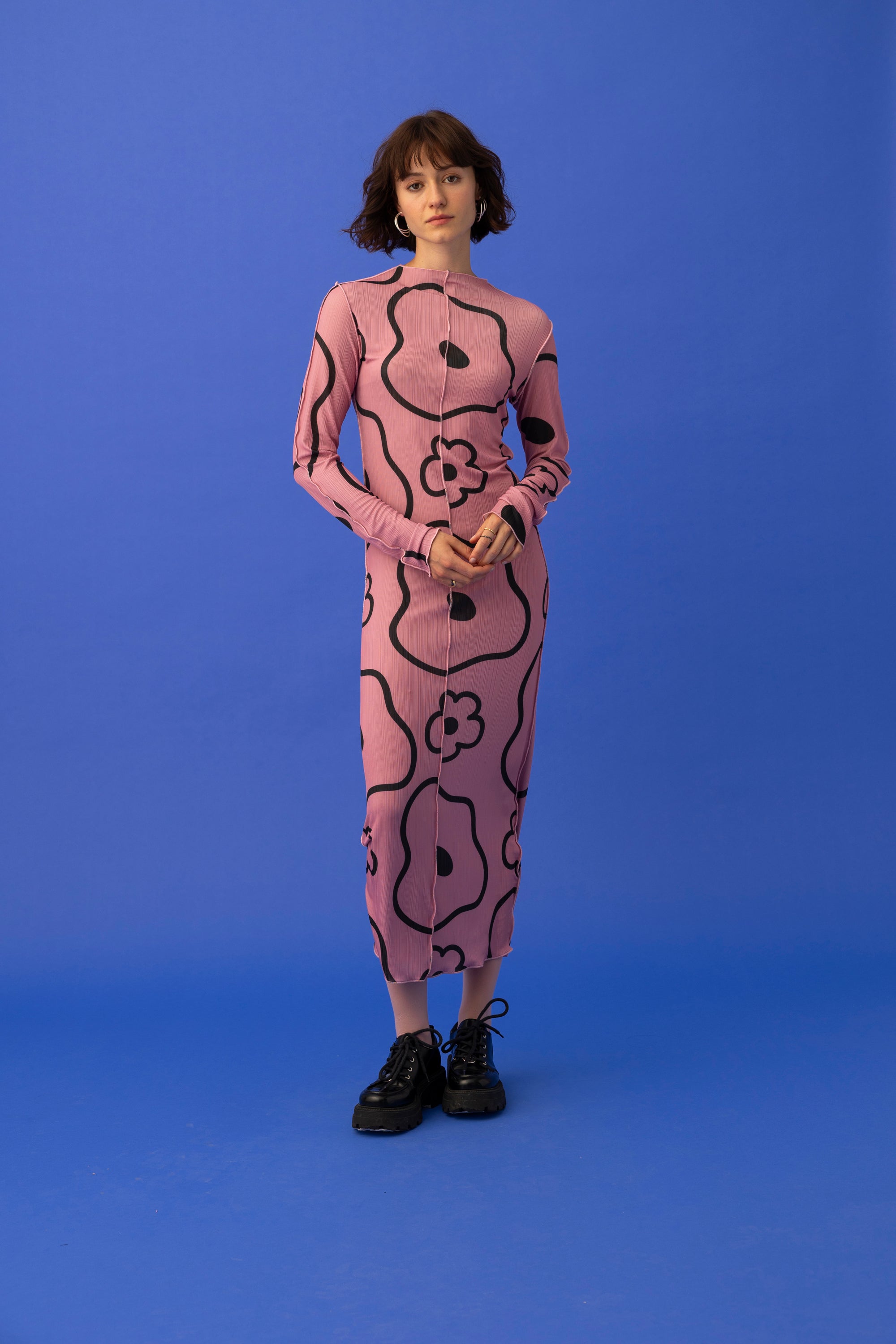 LILLIANA DRESS- MINIMAL FLORAL PINK