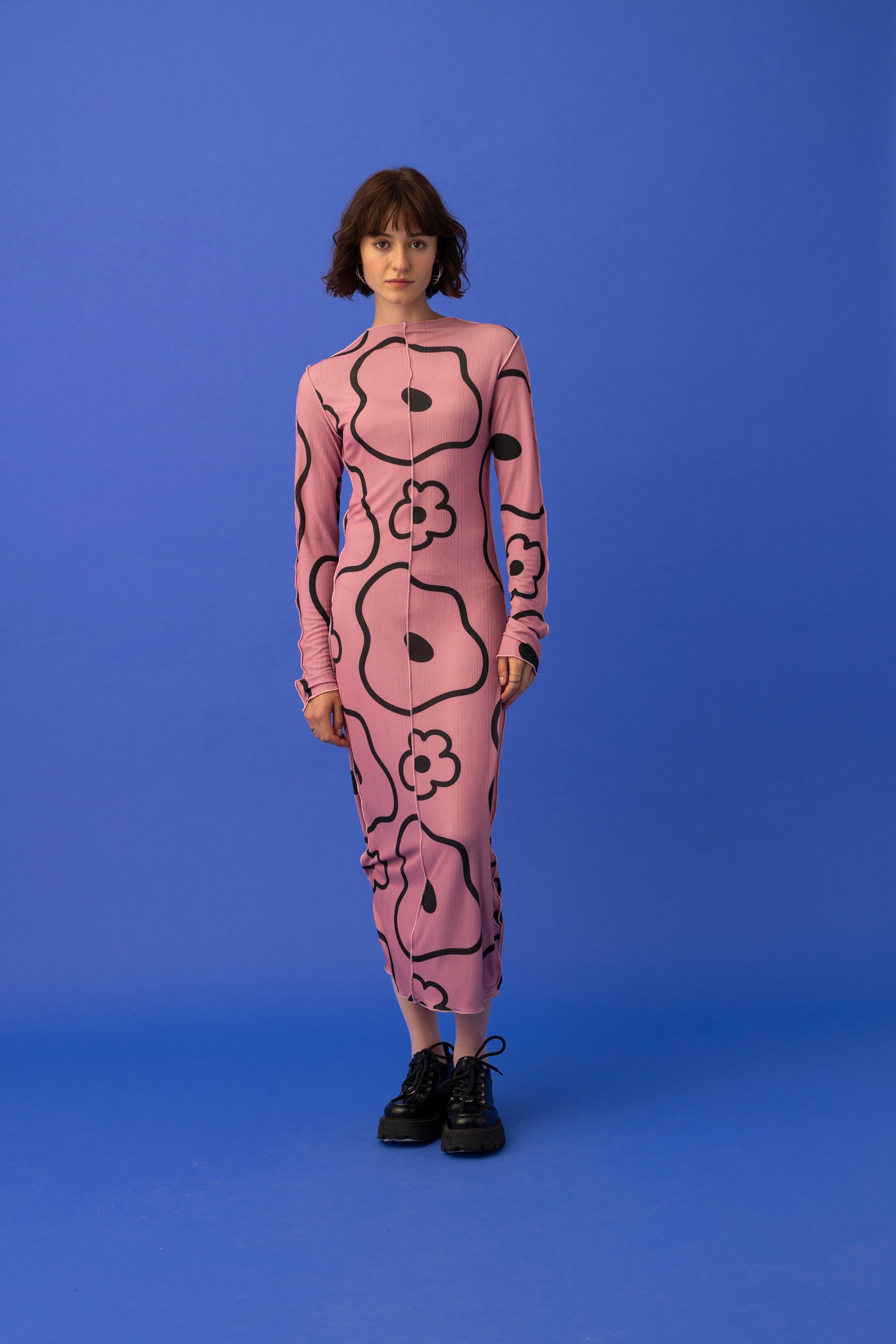 LILLIANA DRESS- MINIMAL FLORAL PINK