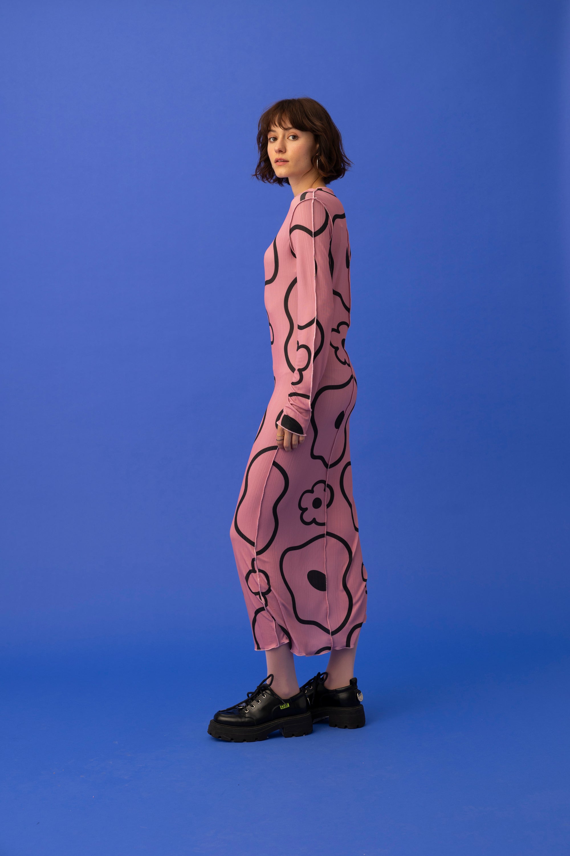 LILLIANA DRESS- MINIMAL FLORAL PINK