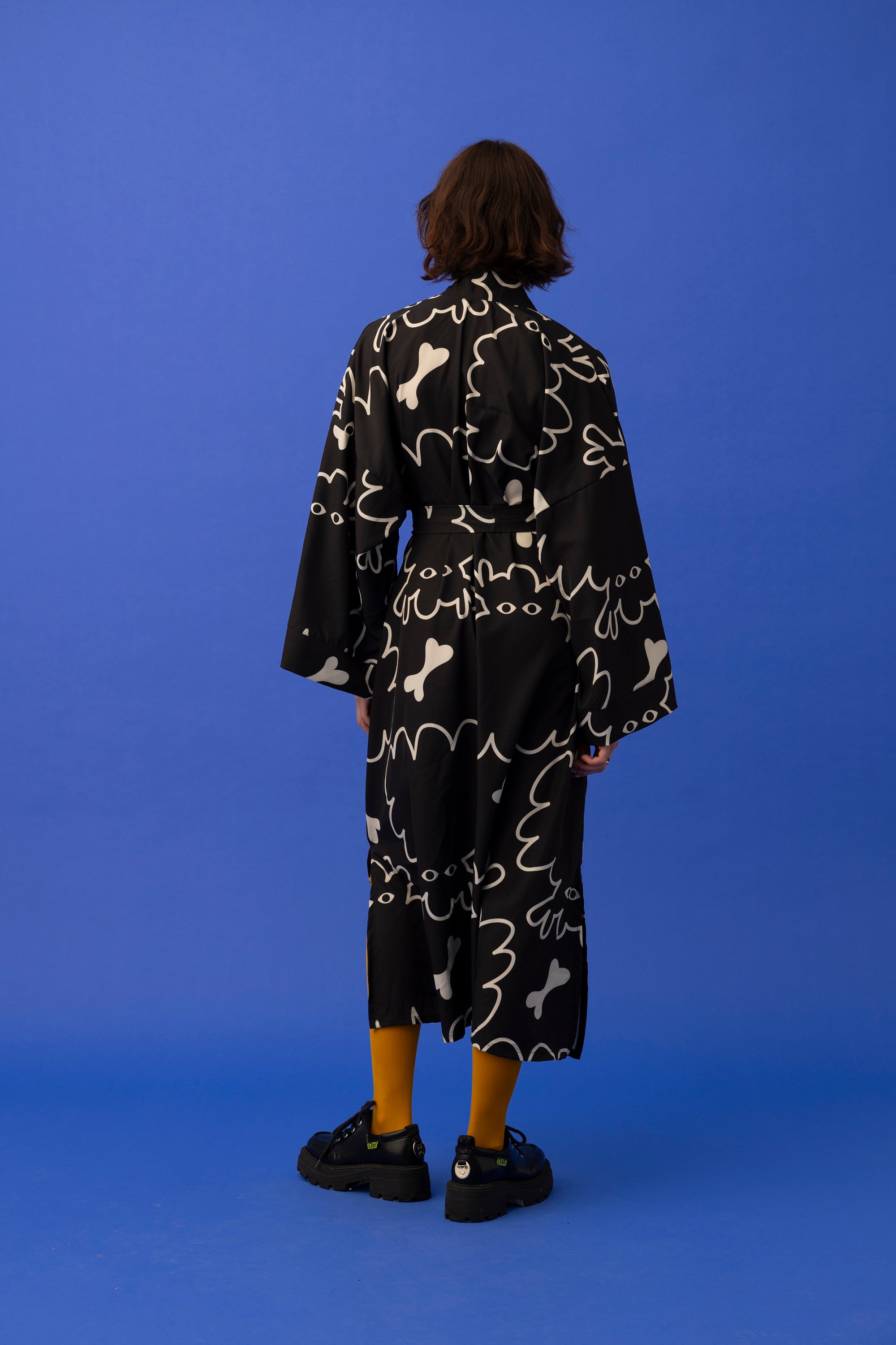 CAROLINE MAXI KIMONO DRESS- DOGS