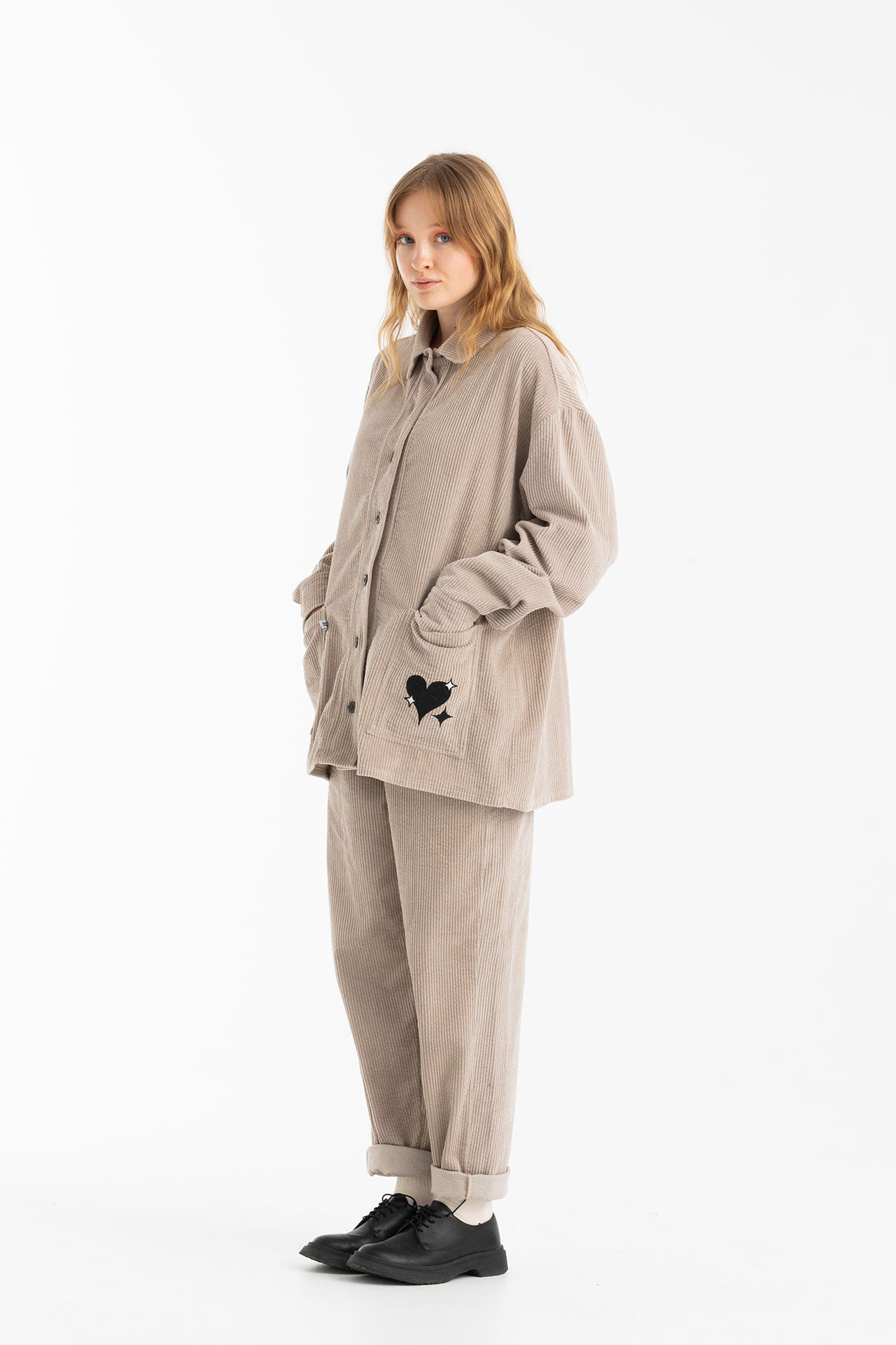 PABLO CORDUROY SHIRT- GREIGE