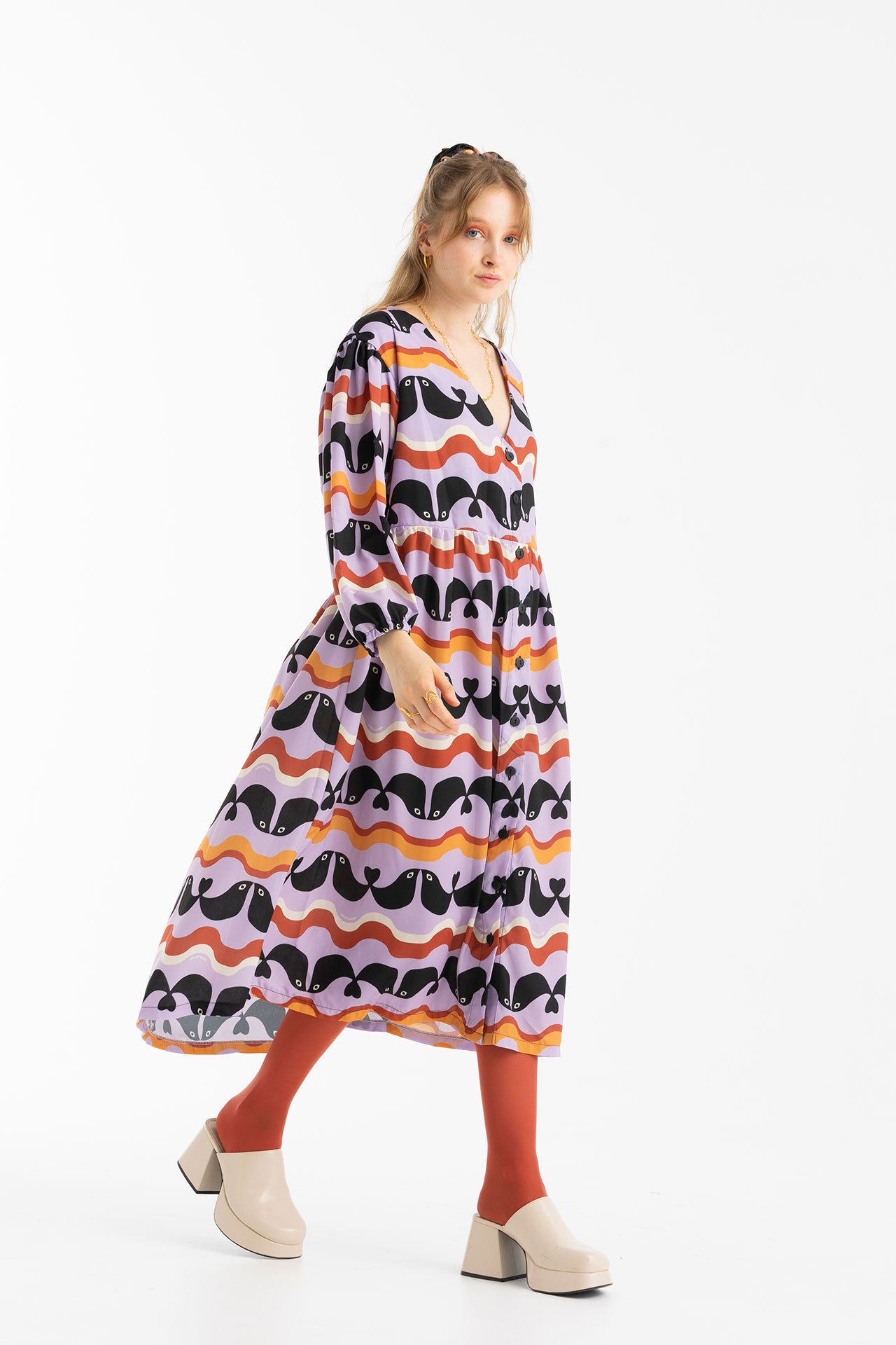 AUDREY SHIRT DRESS- BIRDIES