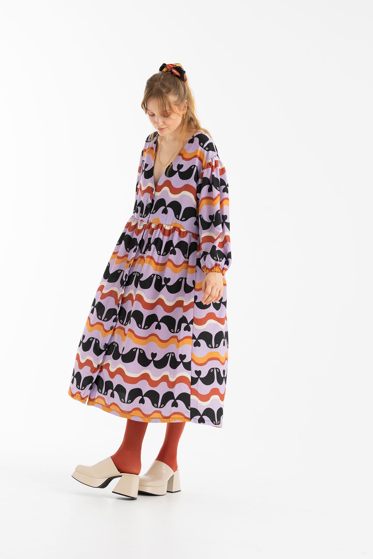 AUDREY SHIRT DRESS- BIRDIES