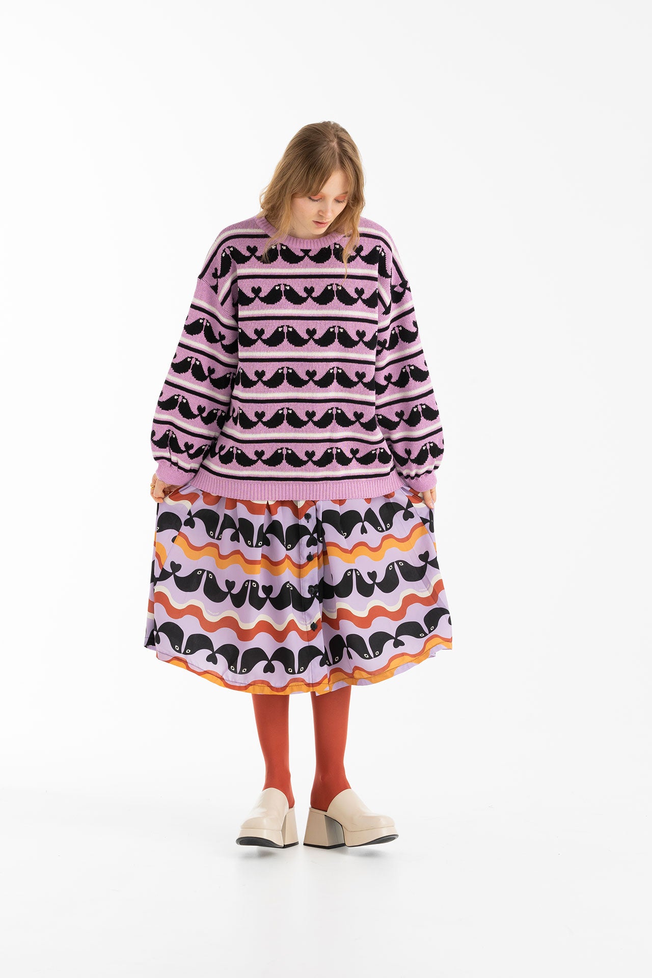 AUDREY SHIRT DRESS- BIRDIES