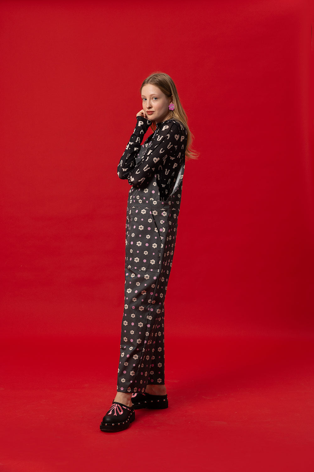 BE COOL OVERALLS- POLKA FLORAL