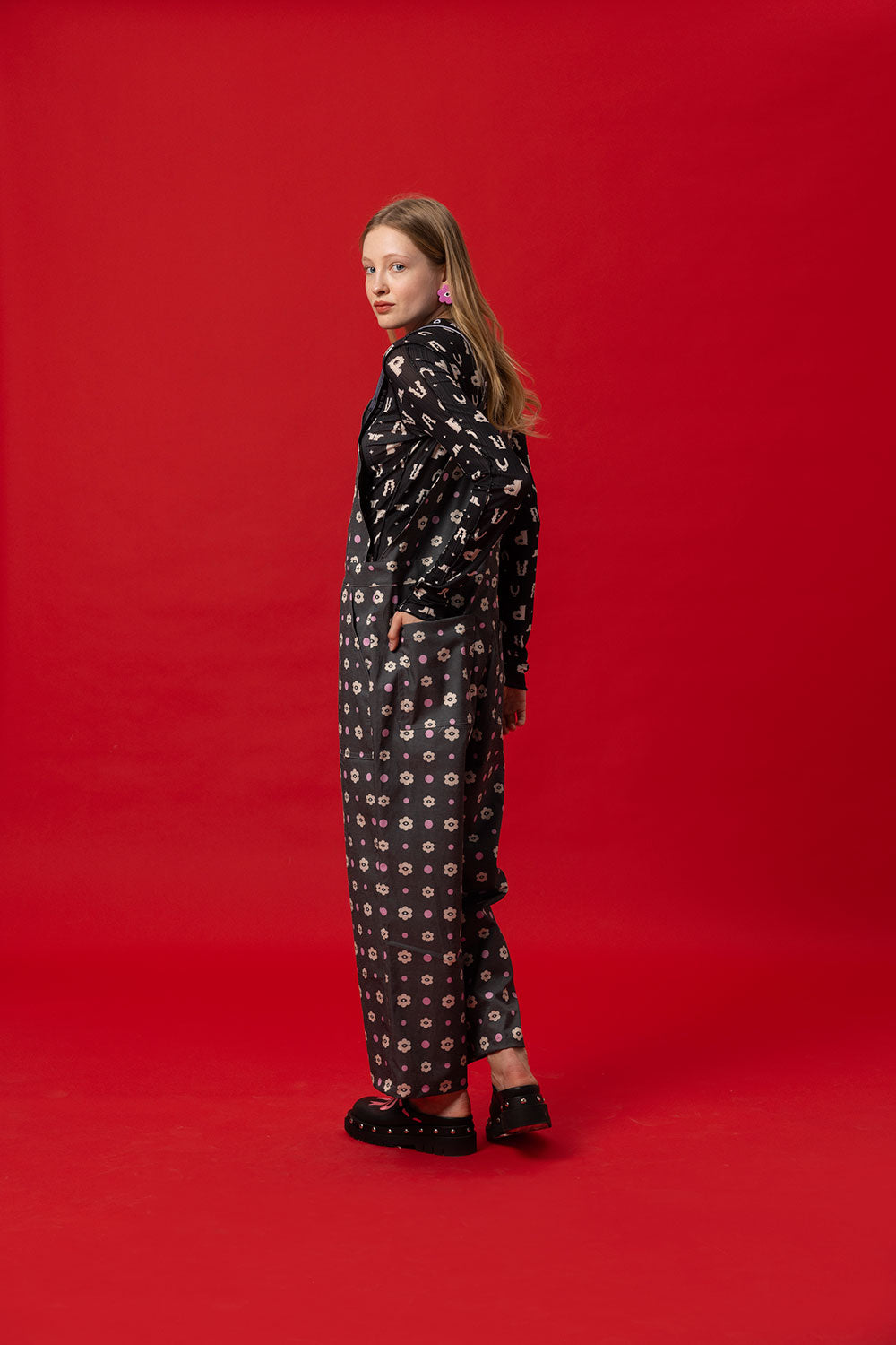 BE COOL OVERALLS- POLKA FLORAL