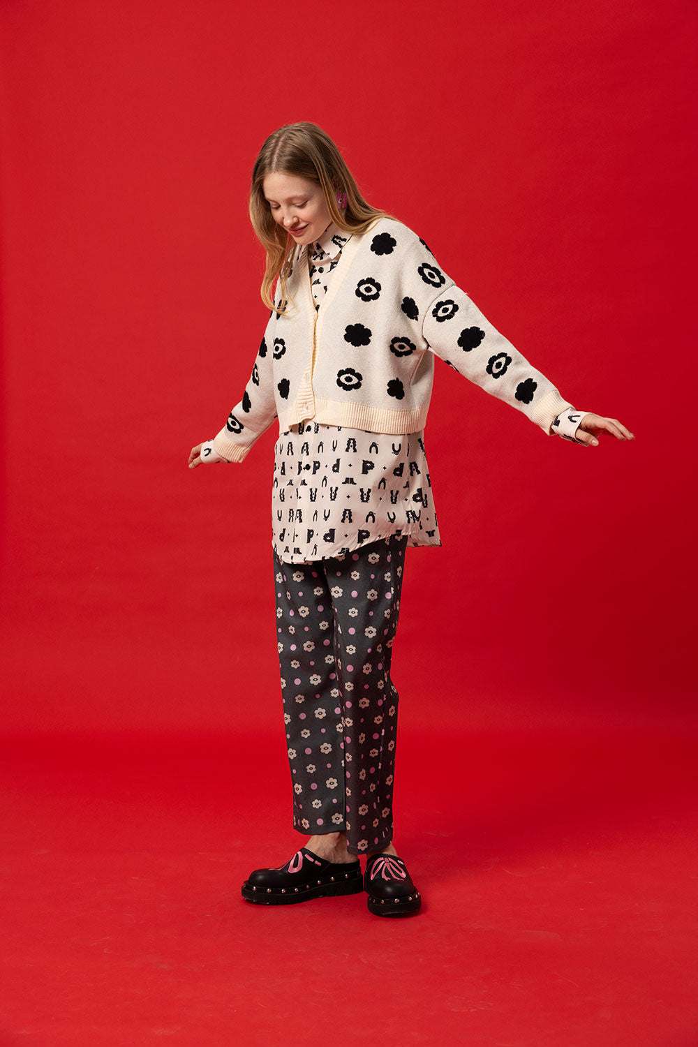 FANCY CARDIGAN- POLKA FLORAL