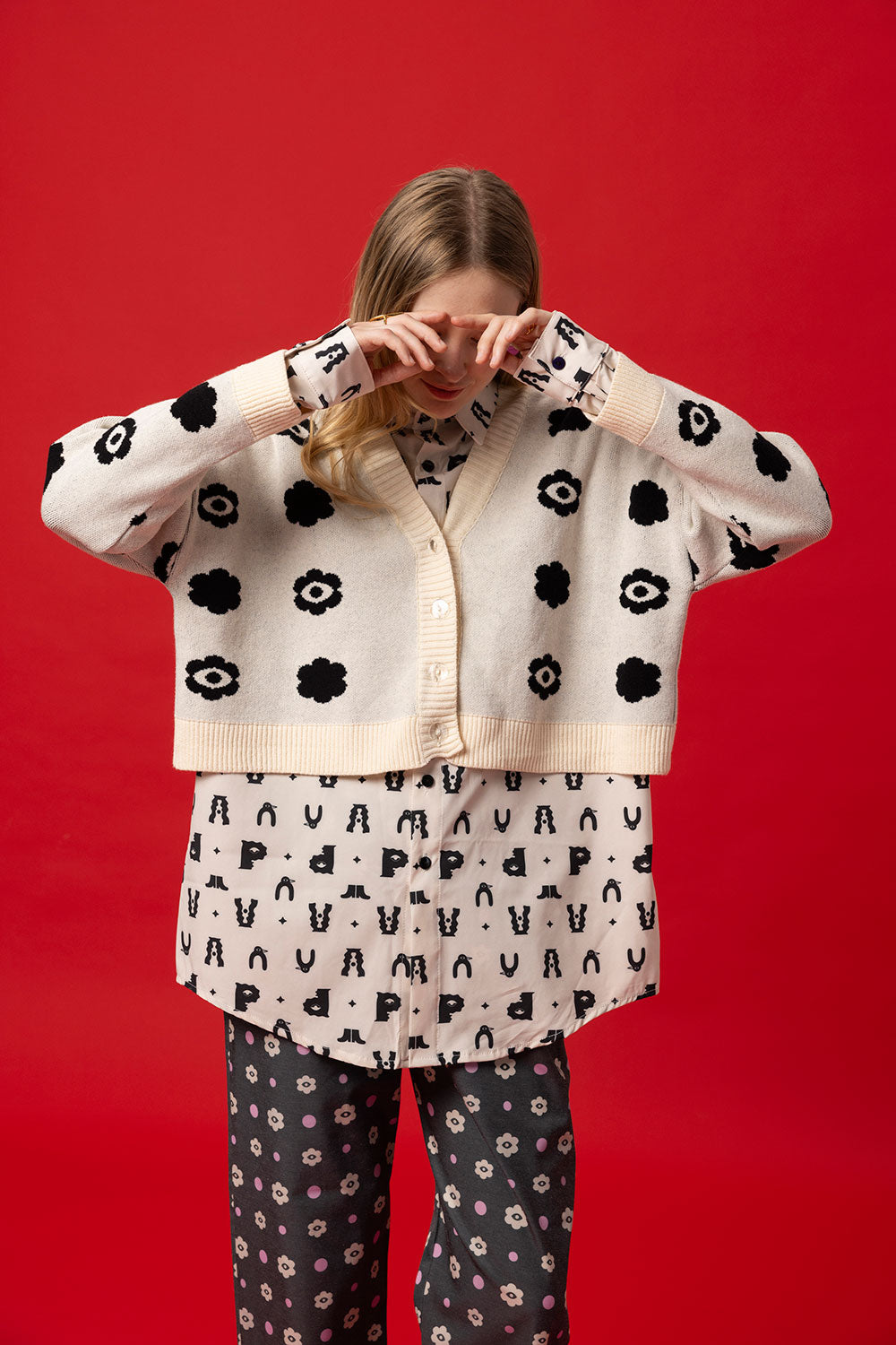 FANCY CARDIGAN- POLKA FLORAL
