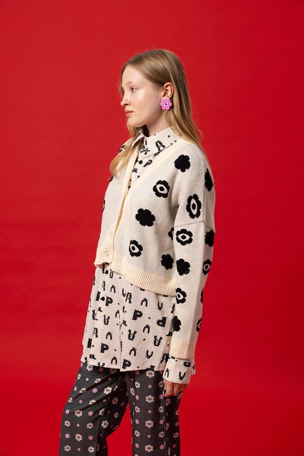 FANCY CARDIGAN- POLKA FLORAL