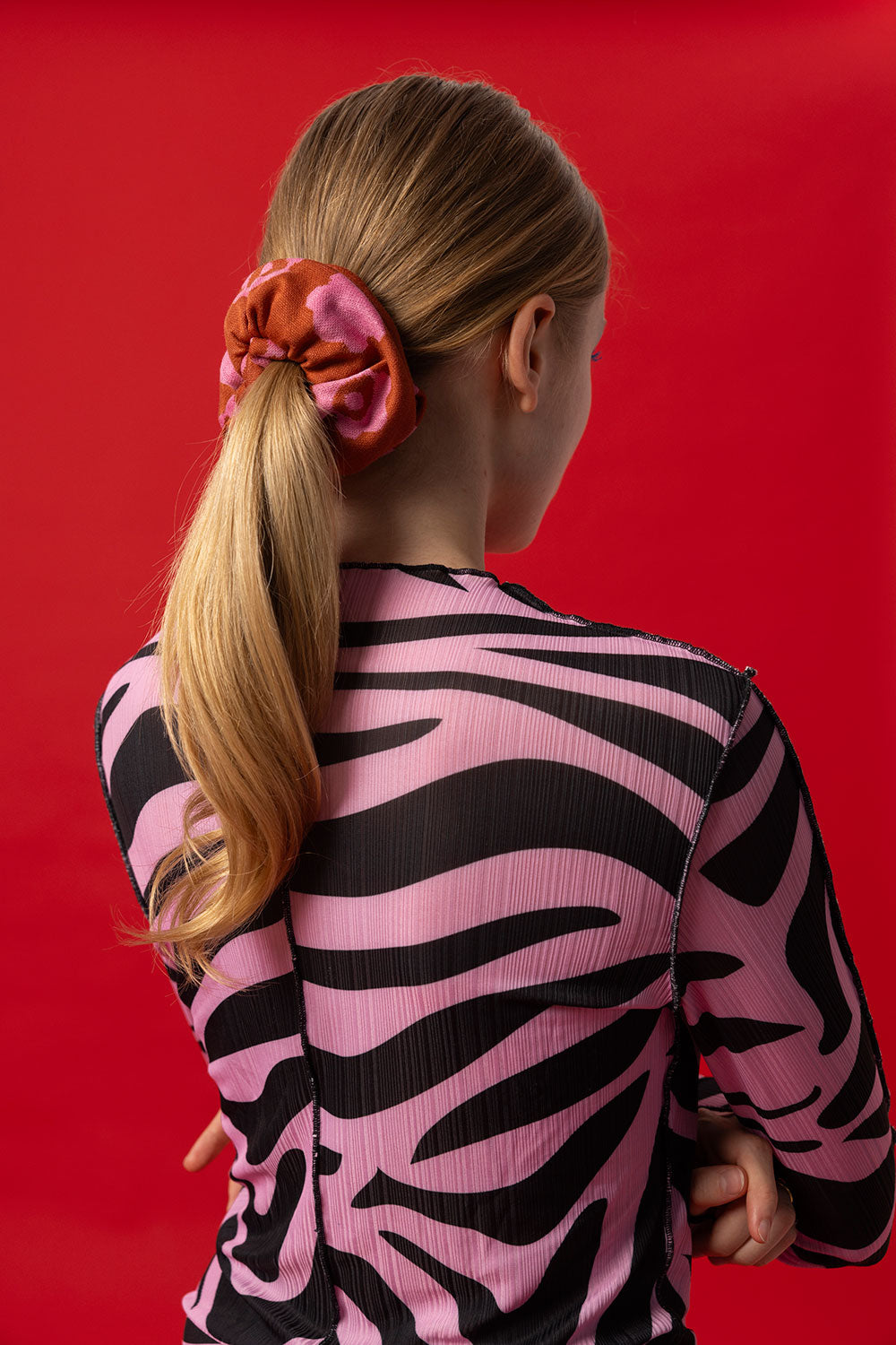 ICE POP CHUNKY SCRUNCHIE- POLKA FLORAL CINNAMON