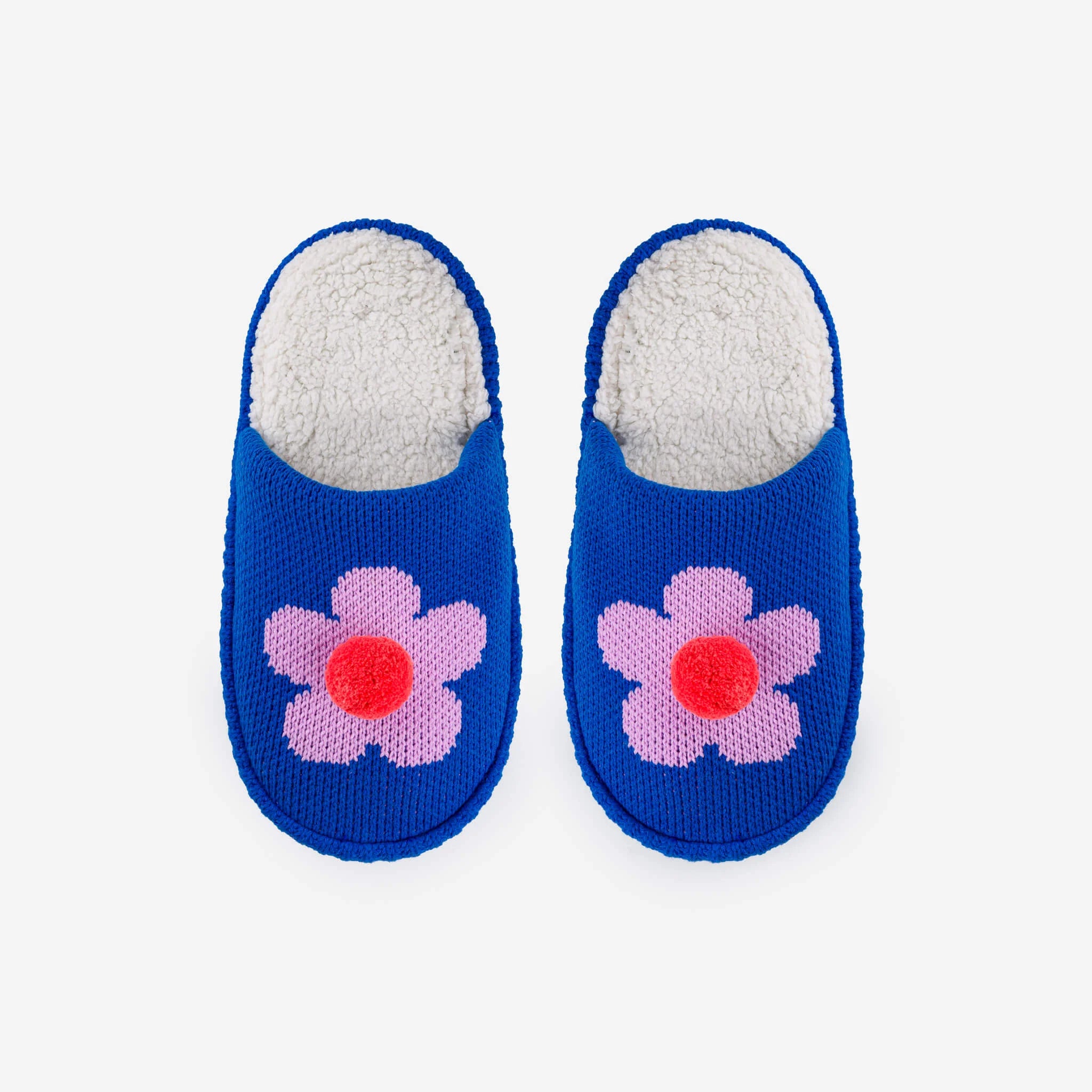 FLOWER POM SLIDE SLIPPERS- COLOURS