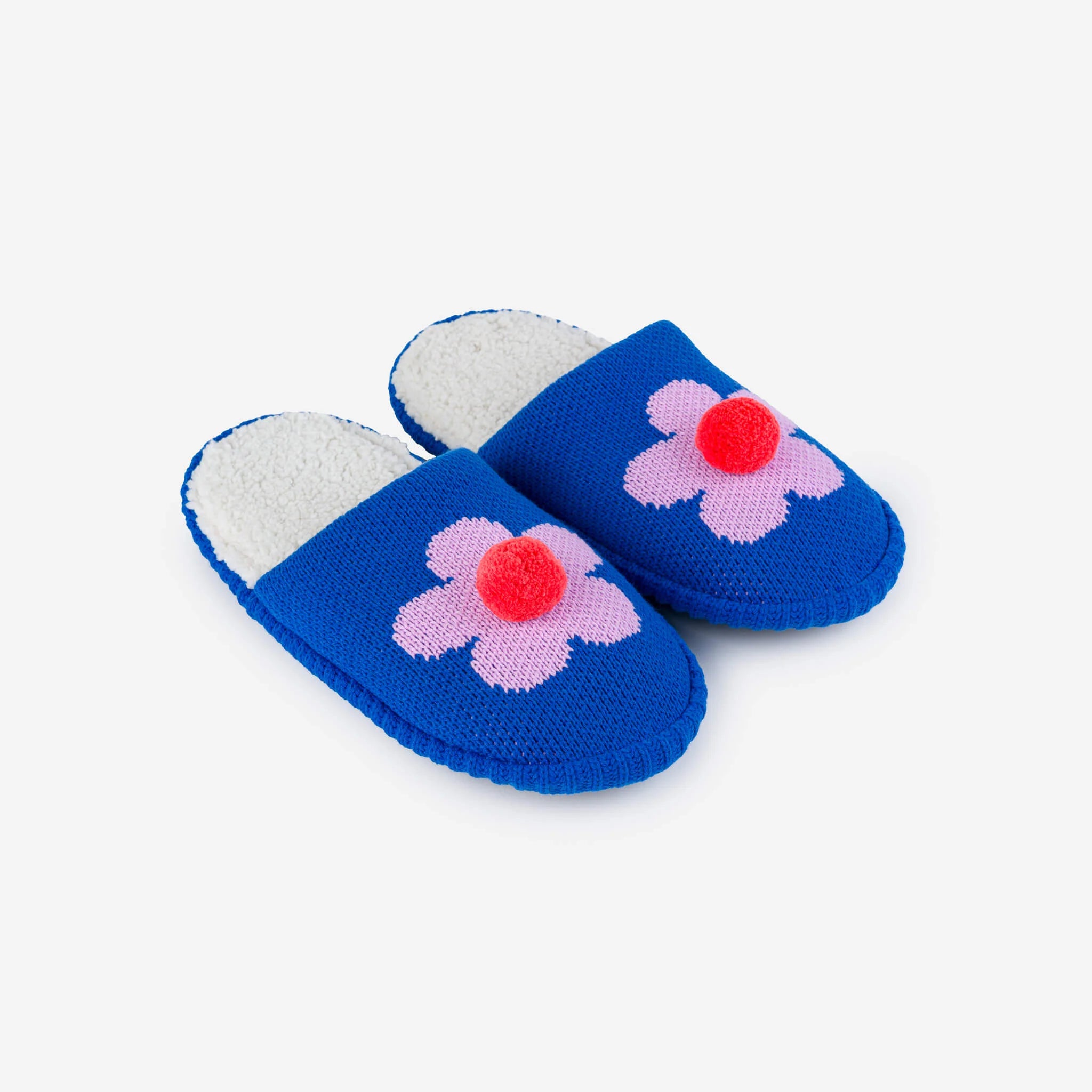 FLOWER POM SLIDE SLIPPERS- COLOURS