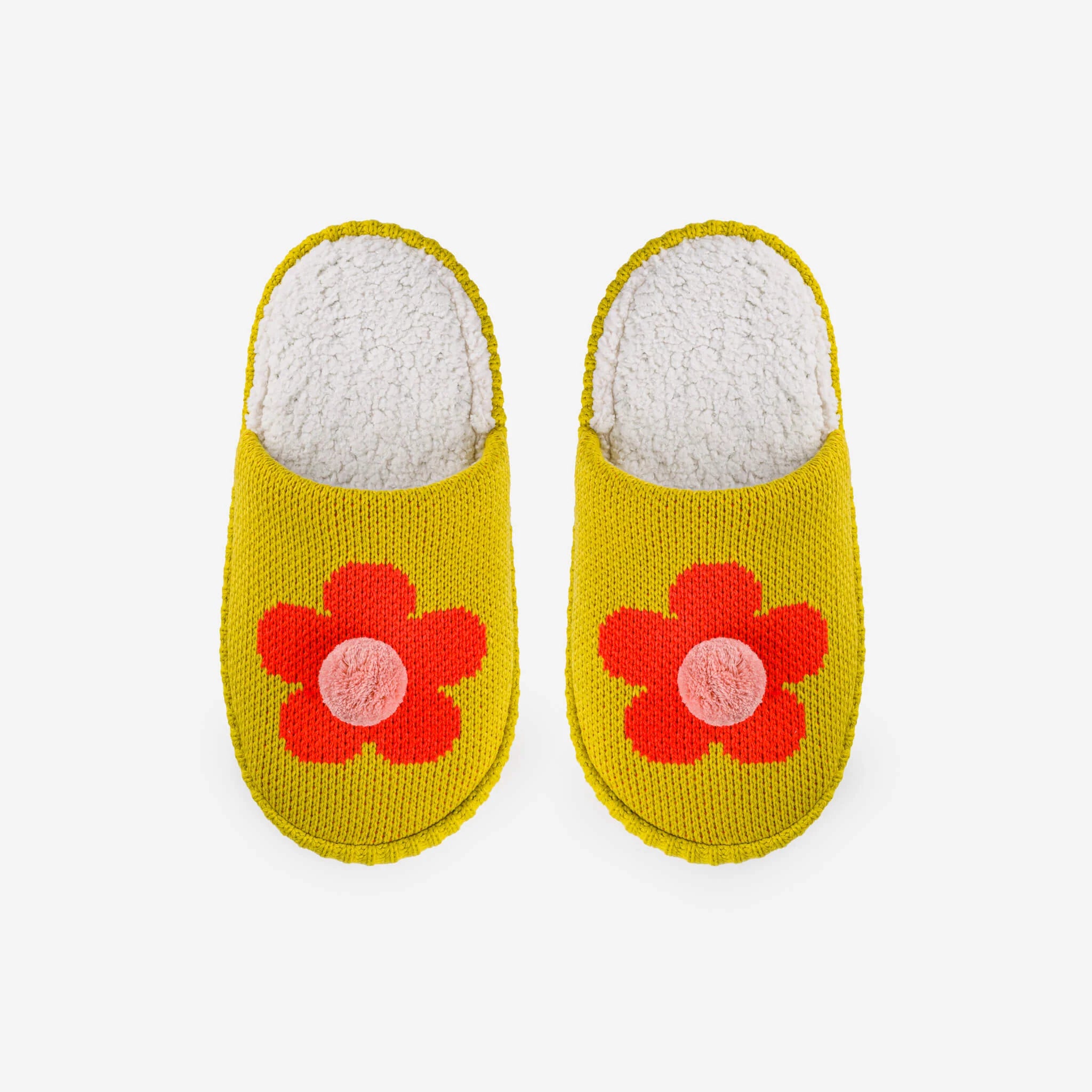 FLOWER POM SLIDE SLIPPERS- COLOURS