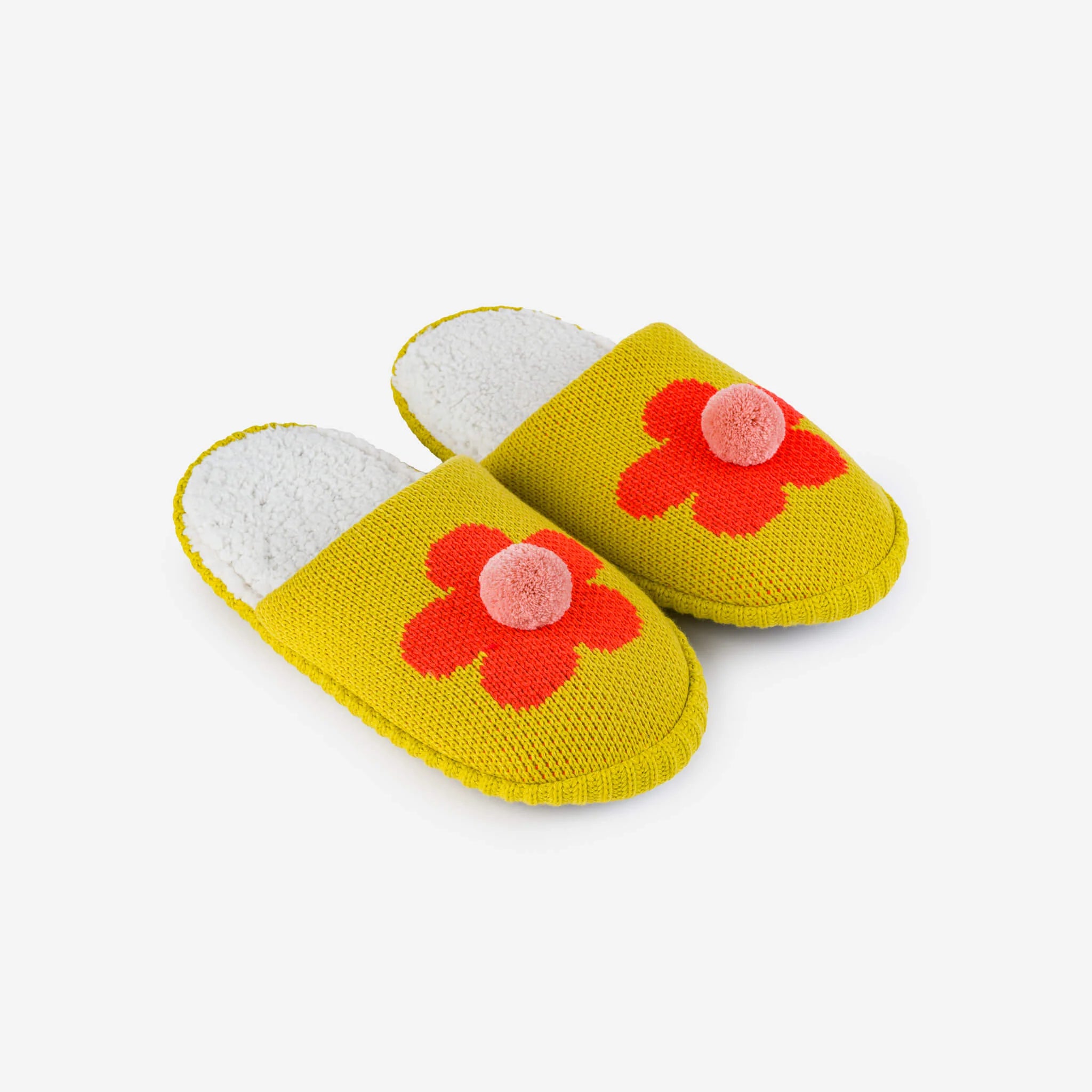 FLOWER POM SLIDE SLIPPERS- COLOURS