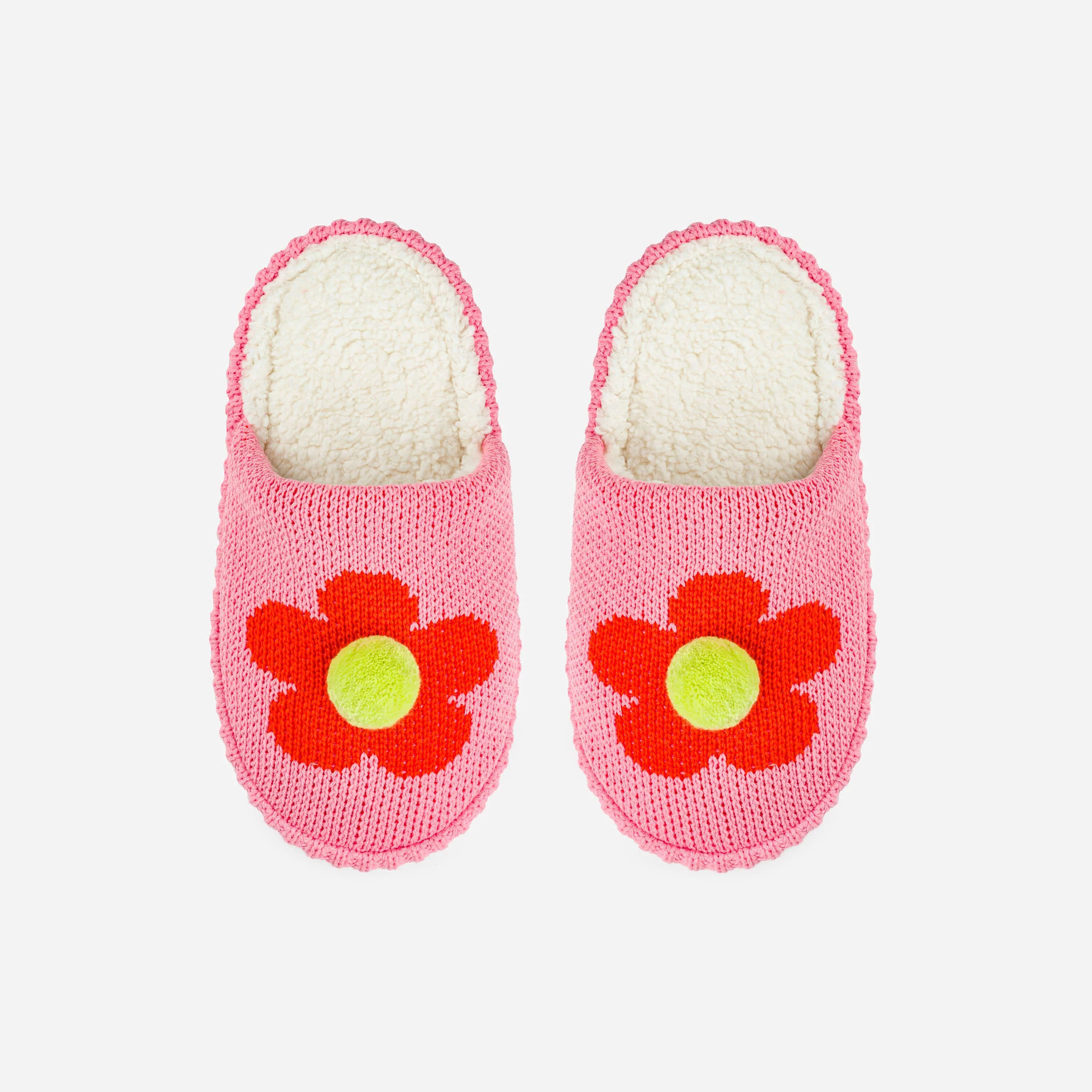 FLOWER POM SLIDE SLIPPERS- COLOURS
