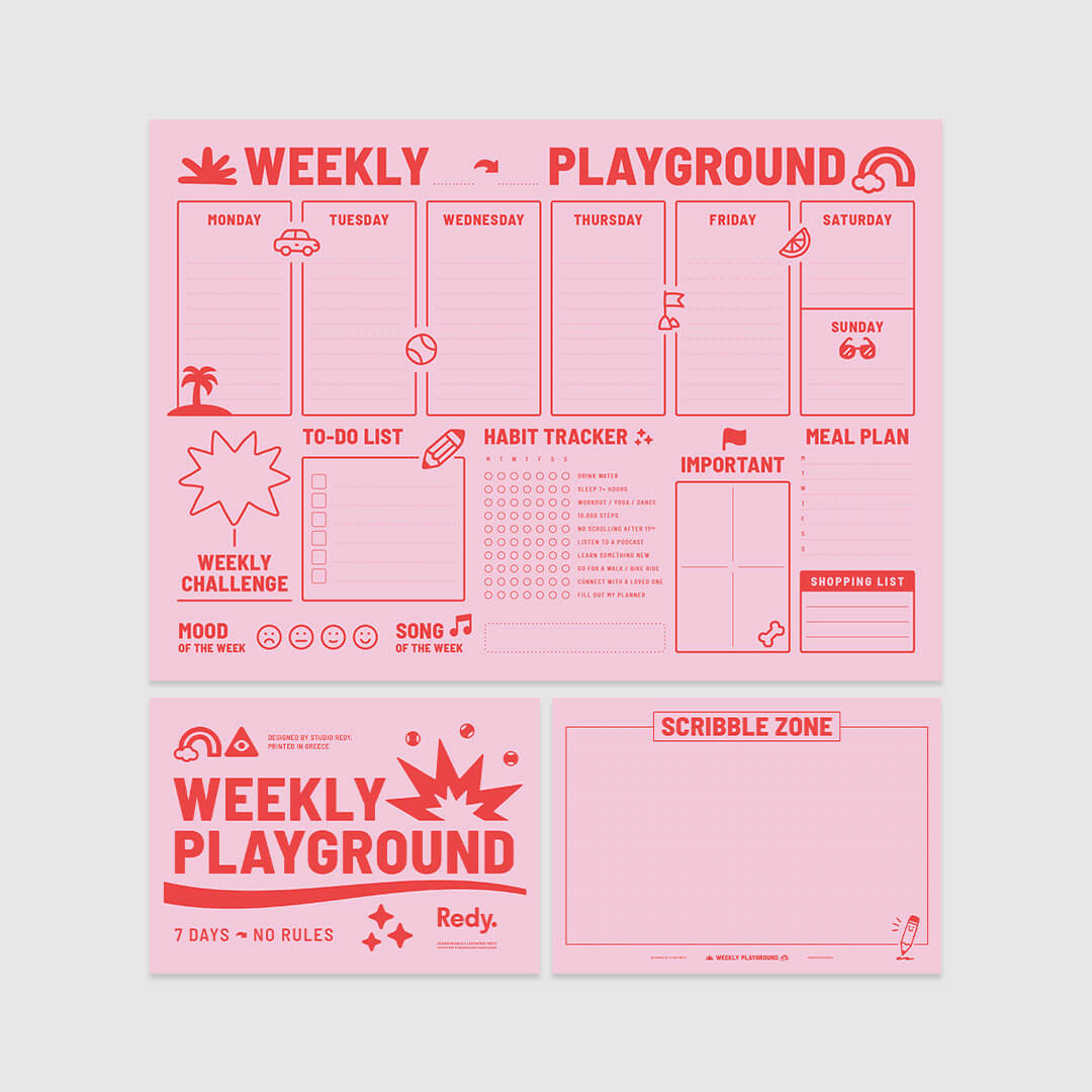REDY PLANNER- PLAYGROUND PINK RED