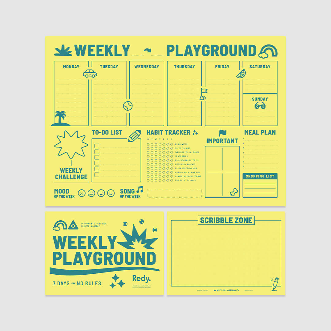 REDY PLANNER- PLAYGROUND LIME YELLOW