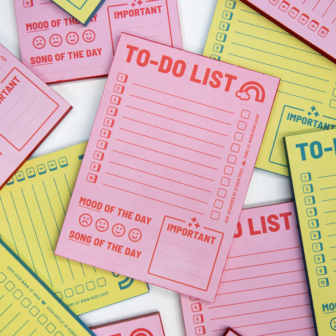 REDY TO DO LISTS- PLAYGROUND RED PINK