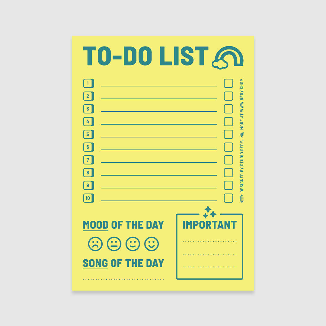 REDY TO DO LISTS- PLAYGROUND LIME YELLOW