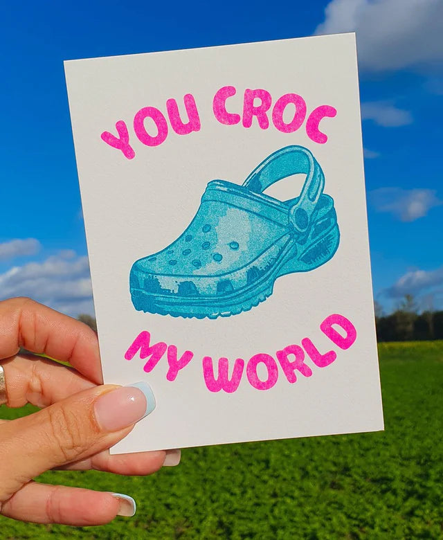 STUDIO INKTVIS POSTCARD- YOU CROC MY WORLD