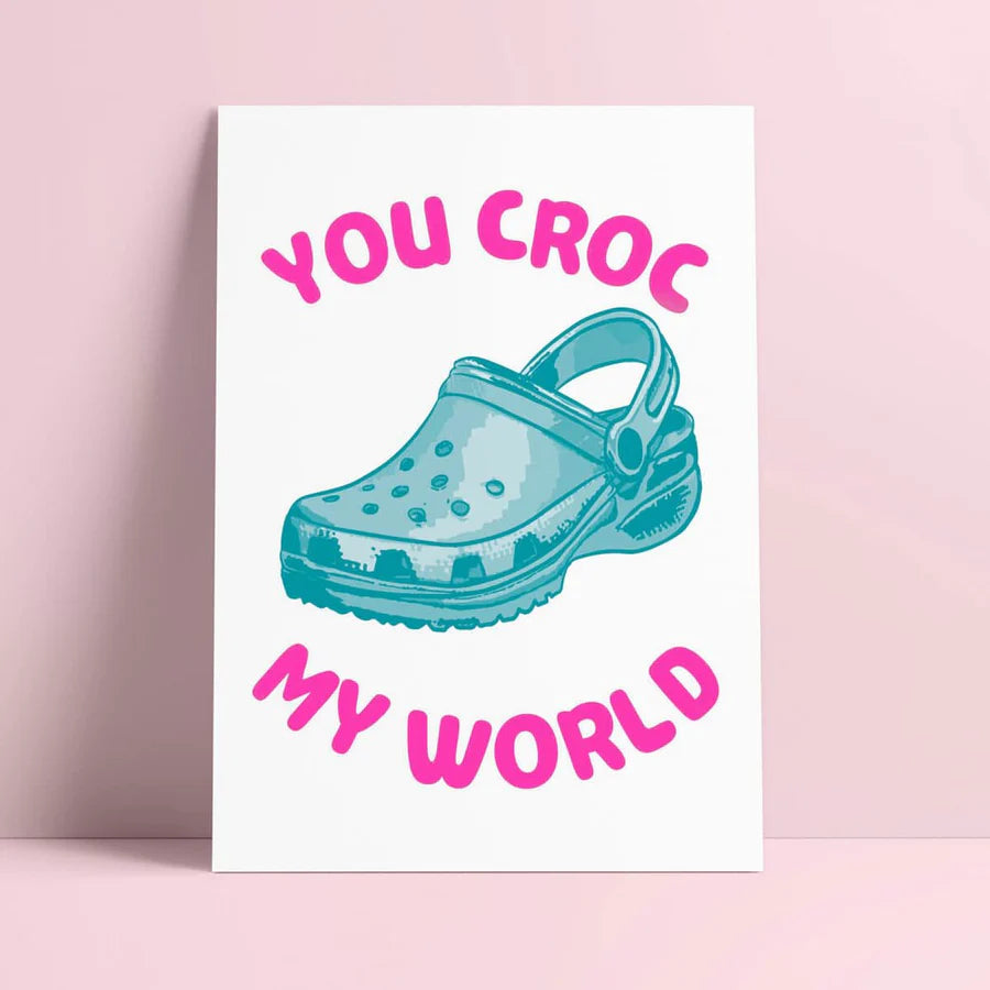 STUDIO INKTVIS POSTCARD- YOU CROC MY WORLD