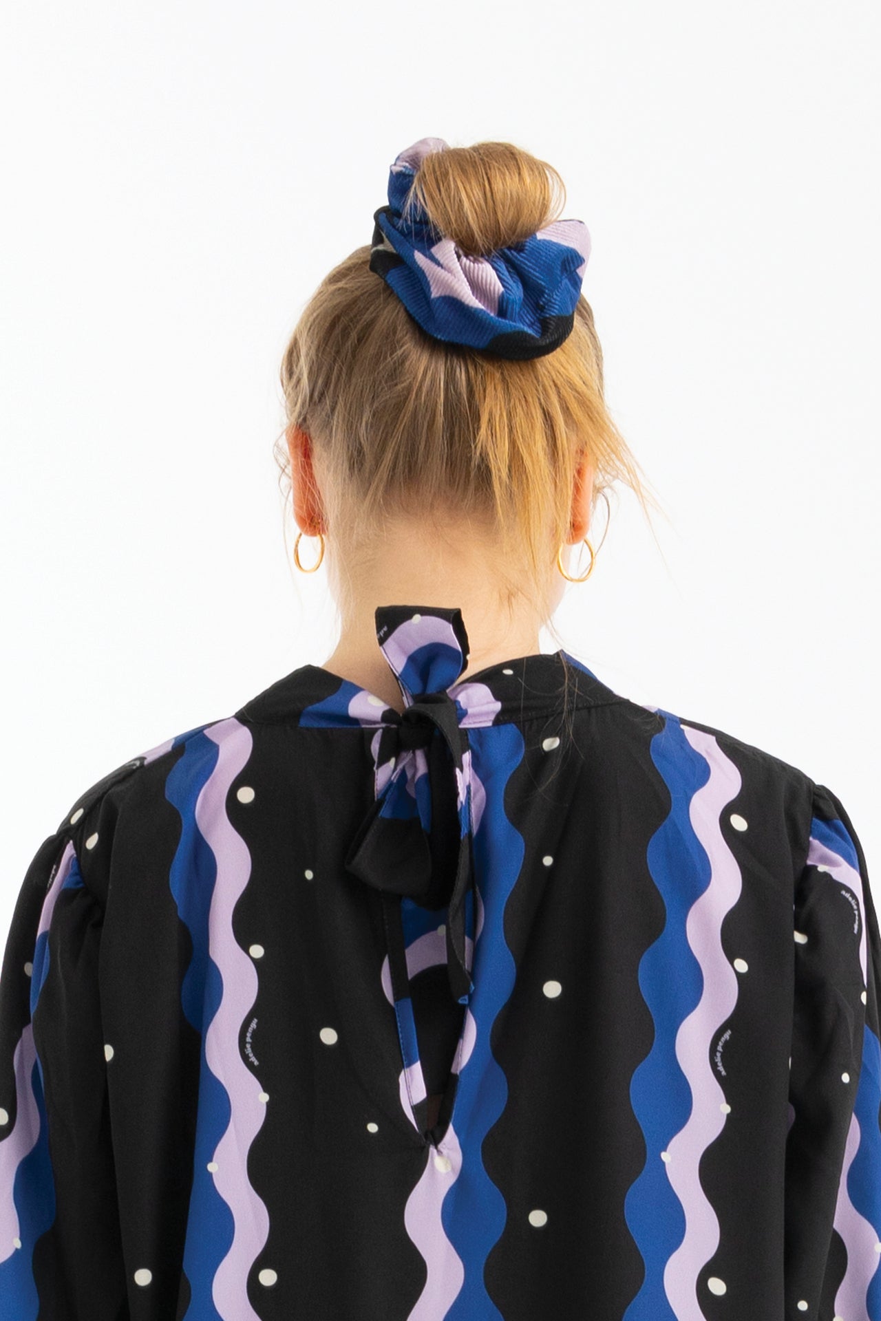 ICE POP CHUNKY SCRUNCHIE- VINTAGE TILE BLUE