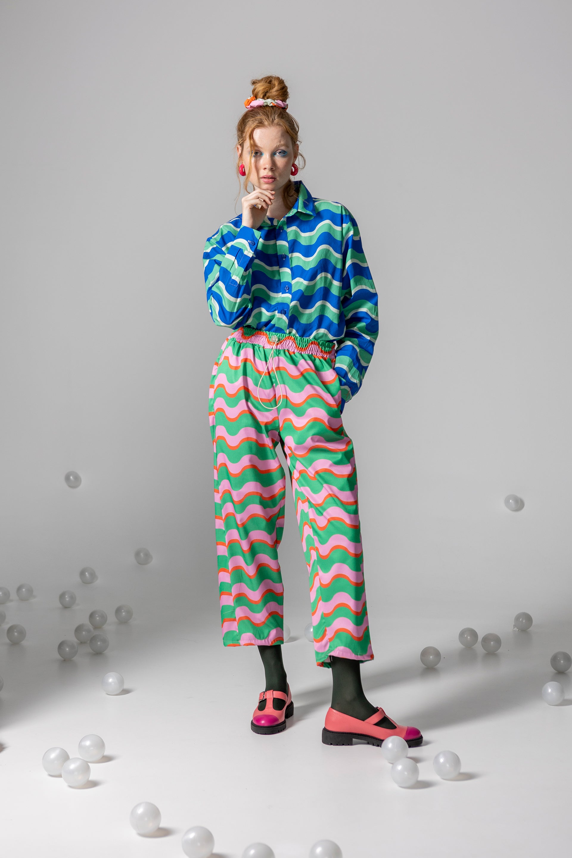 PANTS ELVIS- HAPPY WAVES GREEN AND PINK